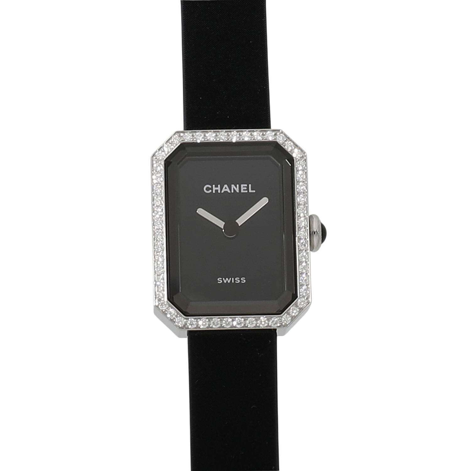 [中古]シャネル プルミエール リボン ベゼルダイヤモンド H7942 ブラック レディース