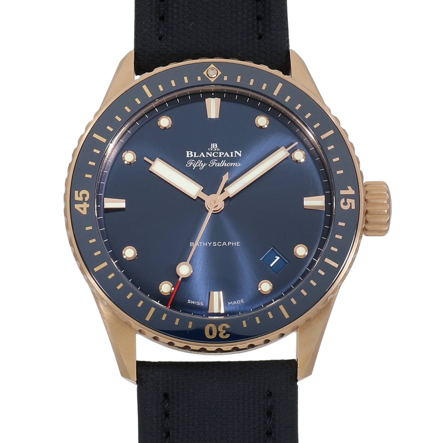 [中古]ブランパン フィフティファゾムズ バチスカーフ 5000-36S40-O52A ブルー メンズ