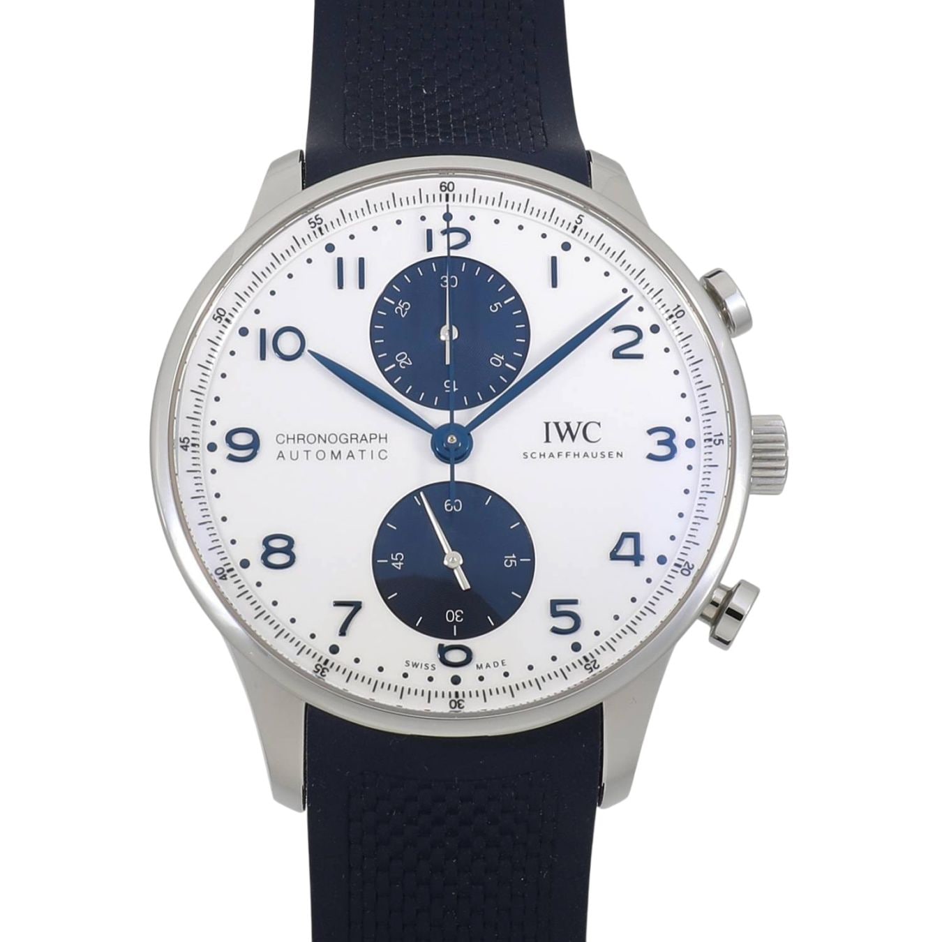 [中古]IWC ポルトギーゼ クロノグラフ IW371620 ホワイト×ブルー メンズ