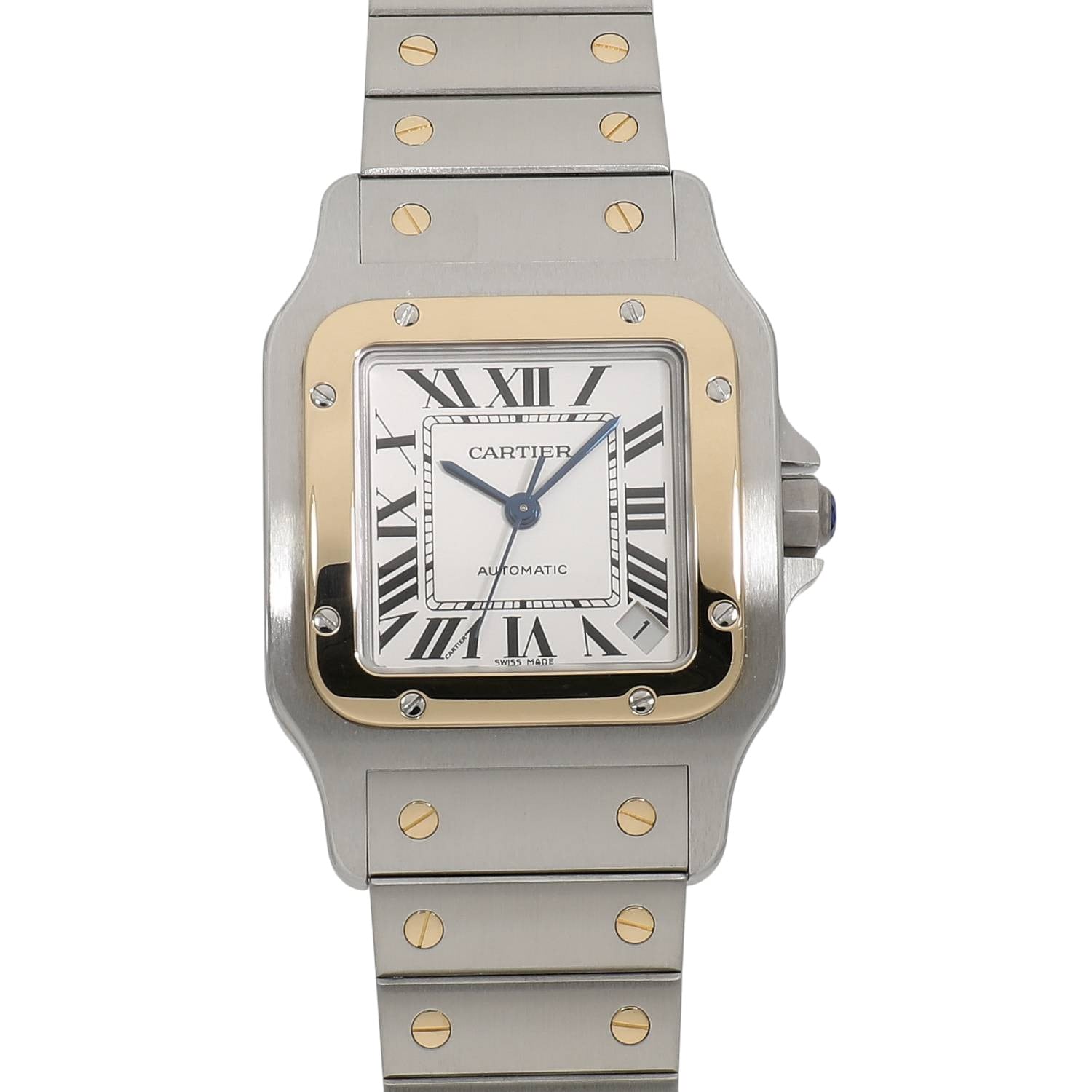 [中古]カルティエ サントス ドゥ カルティエ ガルベ ウォッチ XL W20099C4 シルバー メンズ