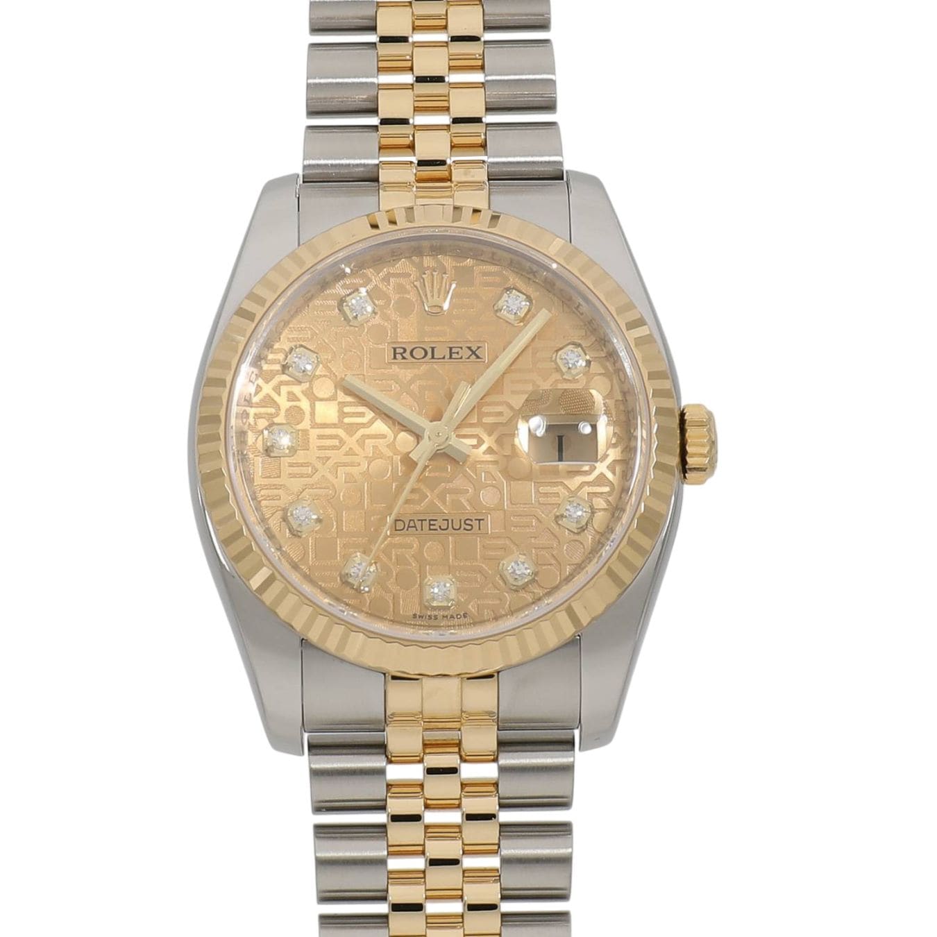 [中古]ロレックス デイトジャスト 116233G M番 シャンパン コンピュータ×10Pダイヤ メンズ