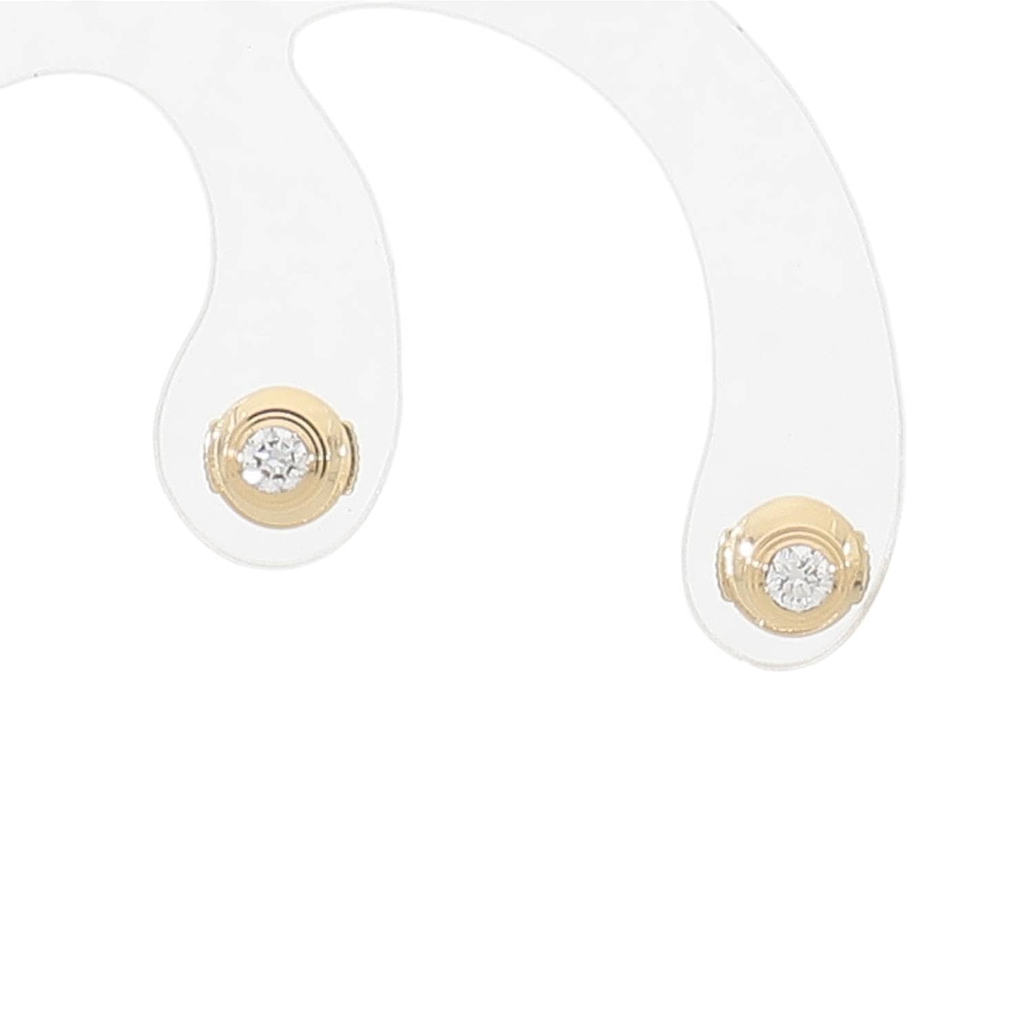 [中古]カルティエ ダムール ダイヤモンド ピアス SM イエローゴールド 