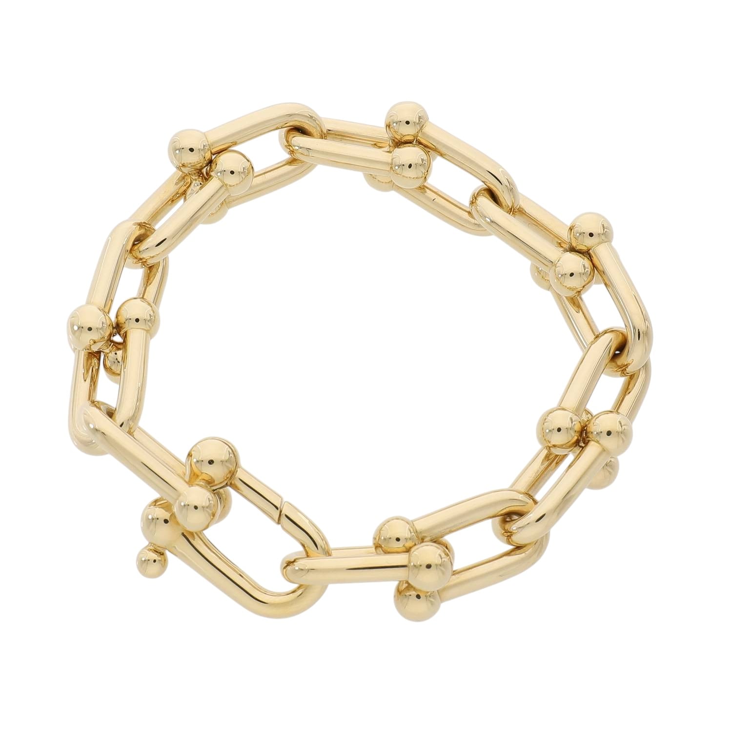 [未使用]ティファニー ハードウェア ラージ リンク ブレスレット ミディアム イエローゴールド 60153072