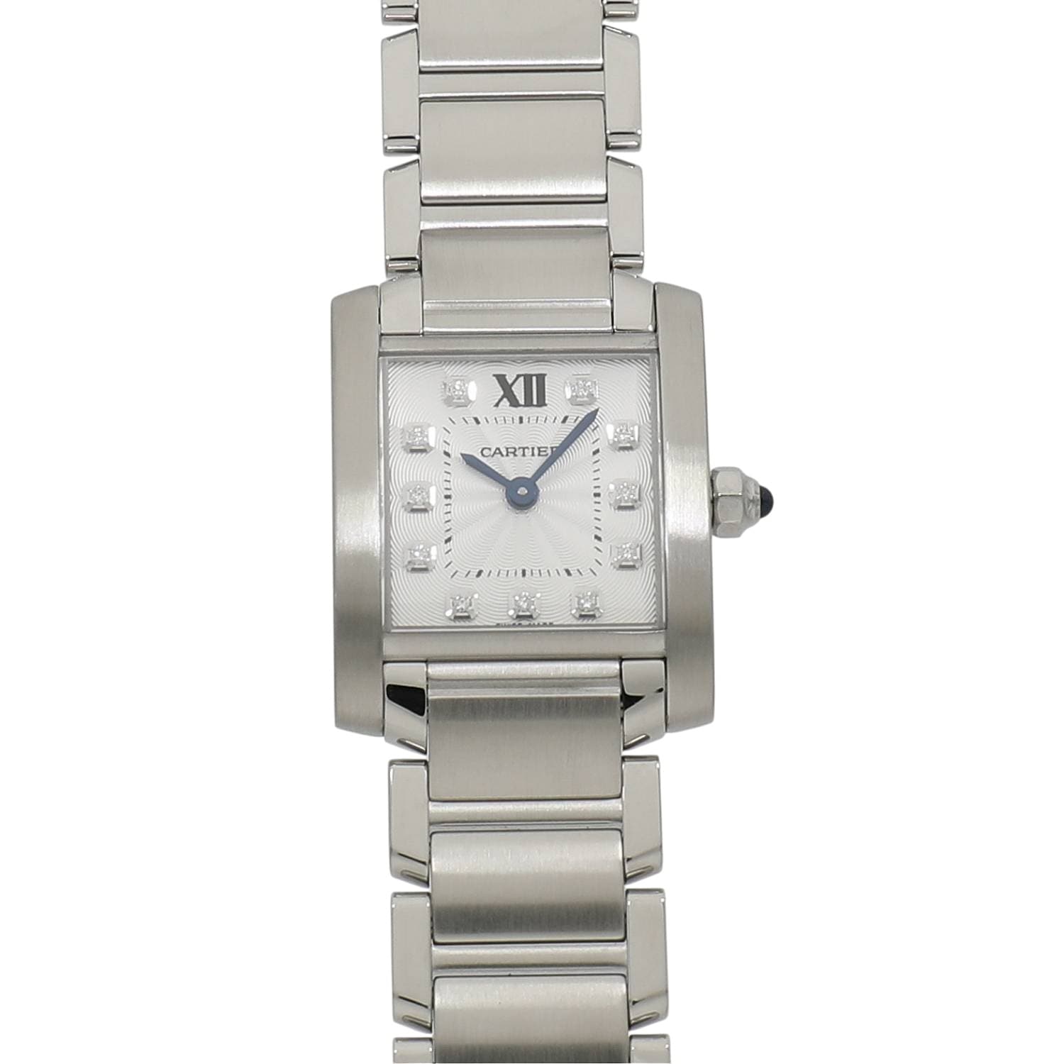 [中古]カルティエ タンク フランセーズ ウォッチ SM WE110006 シルバー×11Pダイヤ レディース