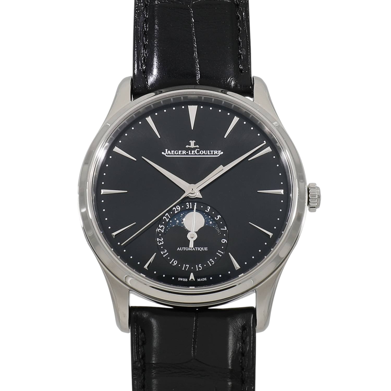 [未使用]ジャガールクルト マスター ウルトラスリム ムーン Q1368471 ブラック メンズ