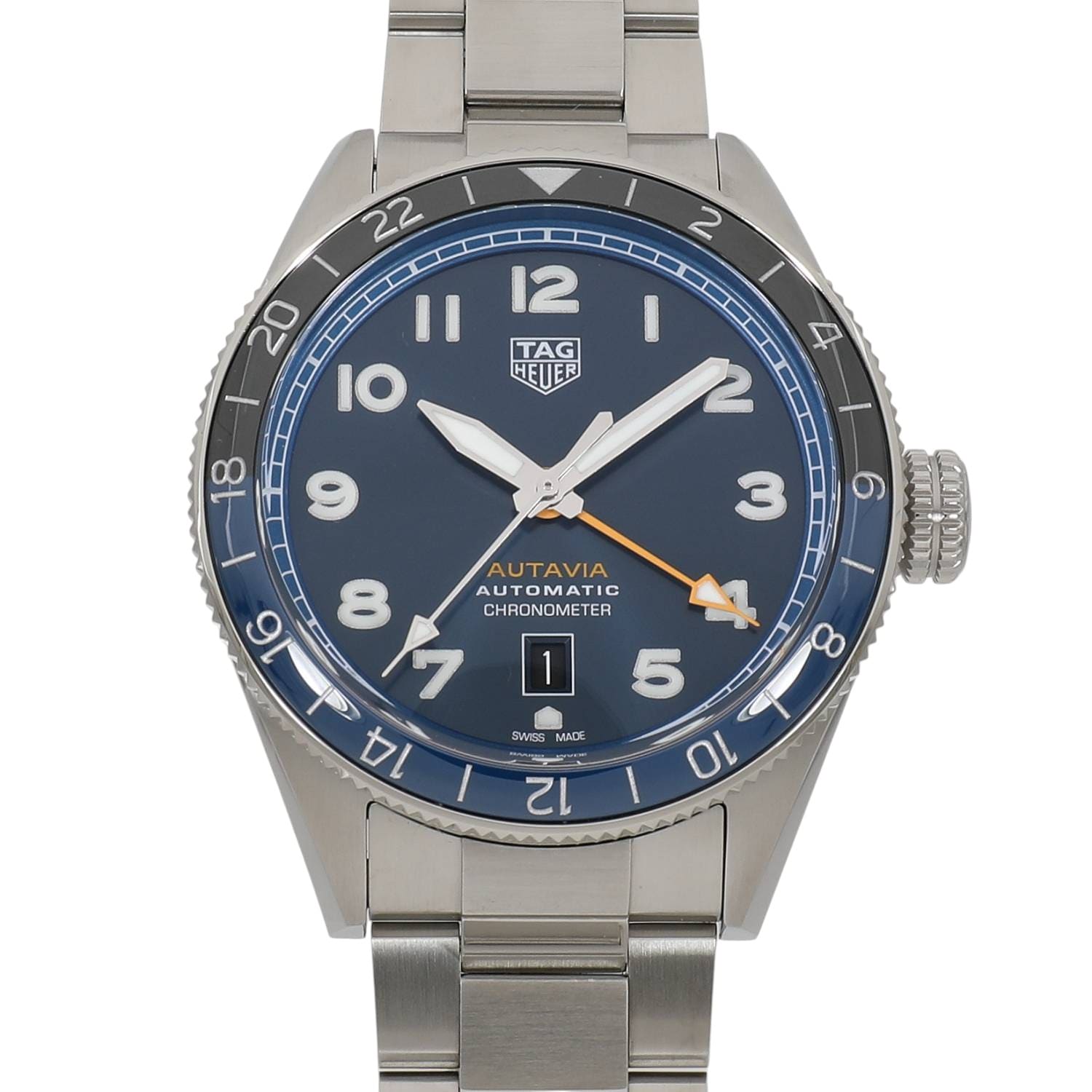 [未使用]タグホイヤー オータヴィア 60周年アニバーサリー GMT WBE511A.BA0650 ブルー メンズ