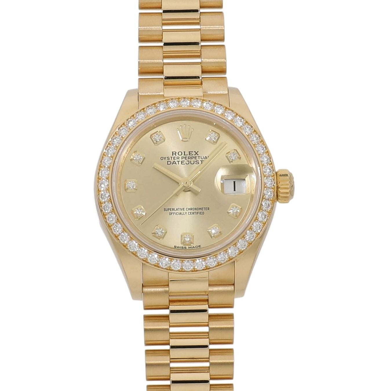[中古]ロレックス レディ デイトジャスト 279138RBR ランダム シャンパン×10Pダイヤ レディース