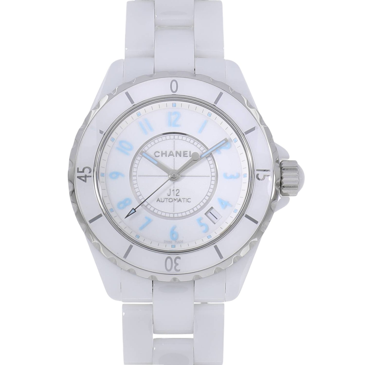 [中古]シャネル J12 ブルーライト 世界限定2000本 H3827 ホワイト ユニセックス