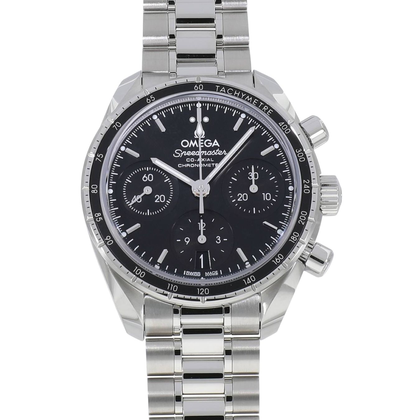 [中古]オメガ スピードマスター 38 コーアクシャル クロノメーター クロノグラフ 324.30.38.50.01.001 ブラック ユニセックス