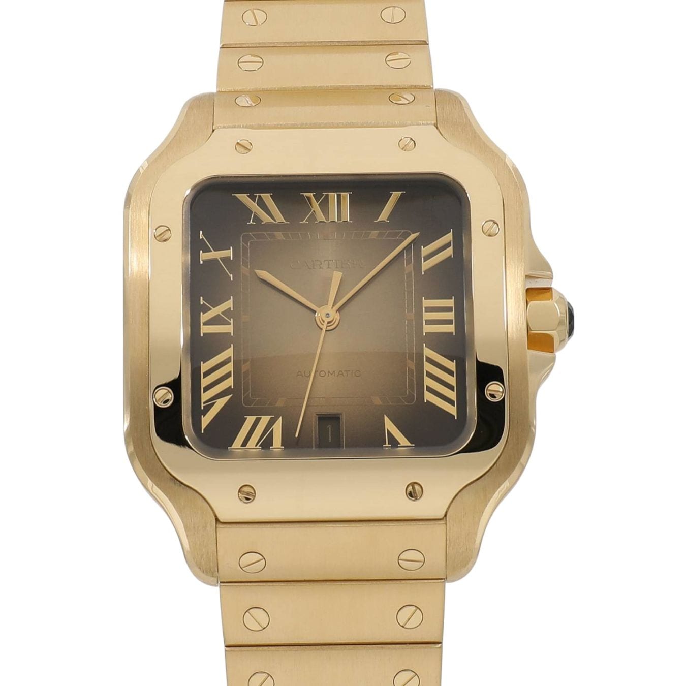 [中古]カルティエ サントス ドゥ カルティエ ウォッチ ラージ WGSA0095 スモーキーブラウン メンズ