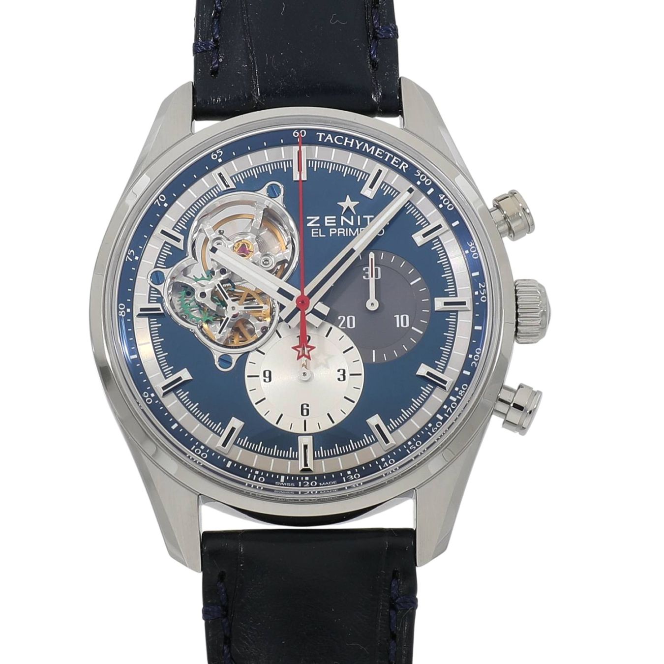 [中古]ゼニス クロノマスター エルプリメロ オープン 03.2040.4061/52.C700 ブルー×マルチカラー メンズ