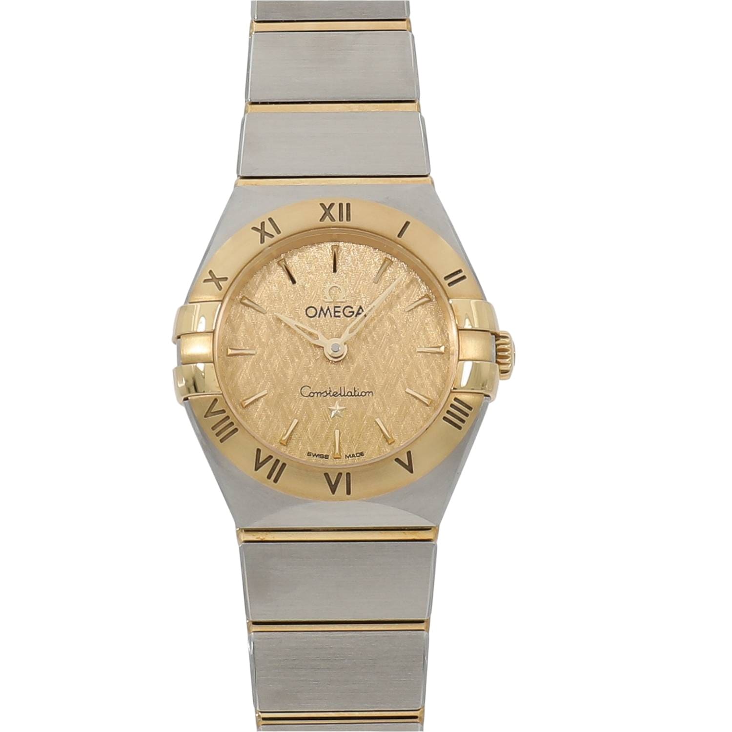 [新品]オメガ コンステレーション マンハッタン クォーツ 25MM 131.20.25.60.08.001 イエロー レディース