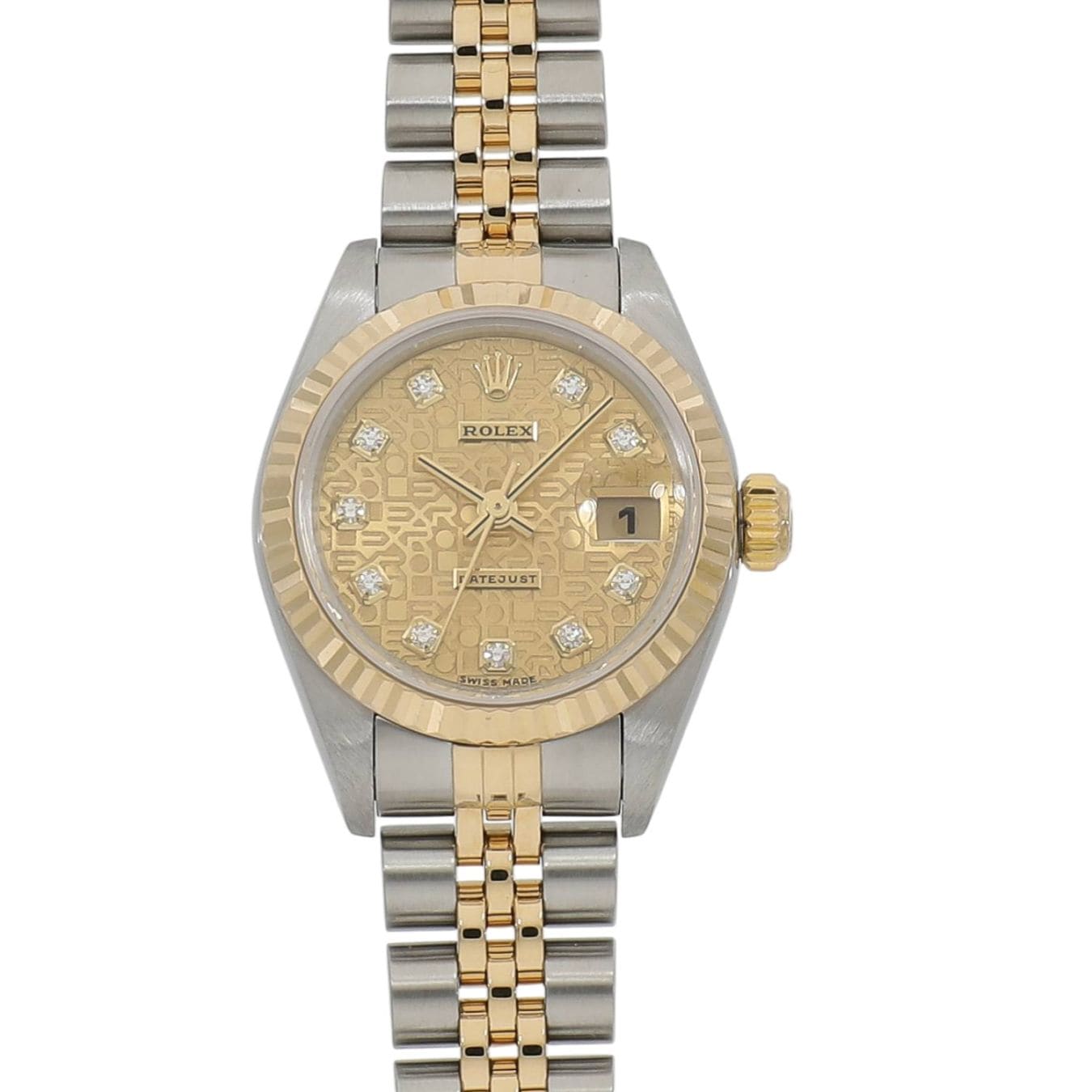[中古]ロレックス デイトジャスト 79173G K番 シャンパン コンピュータ×10Pダイヤ レディース