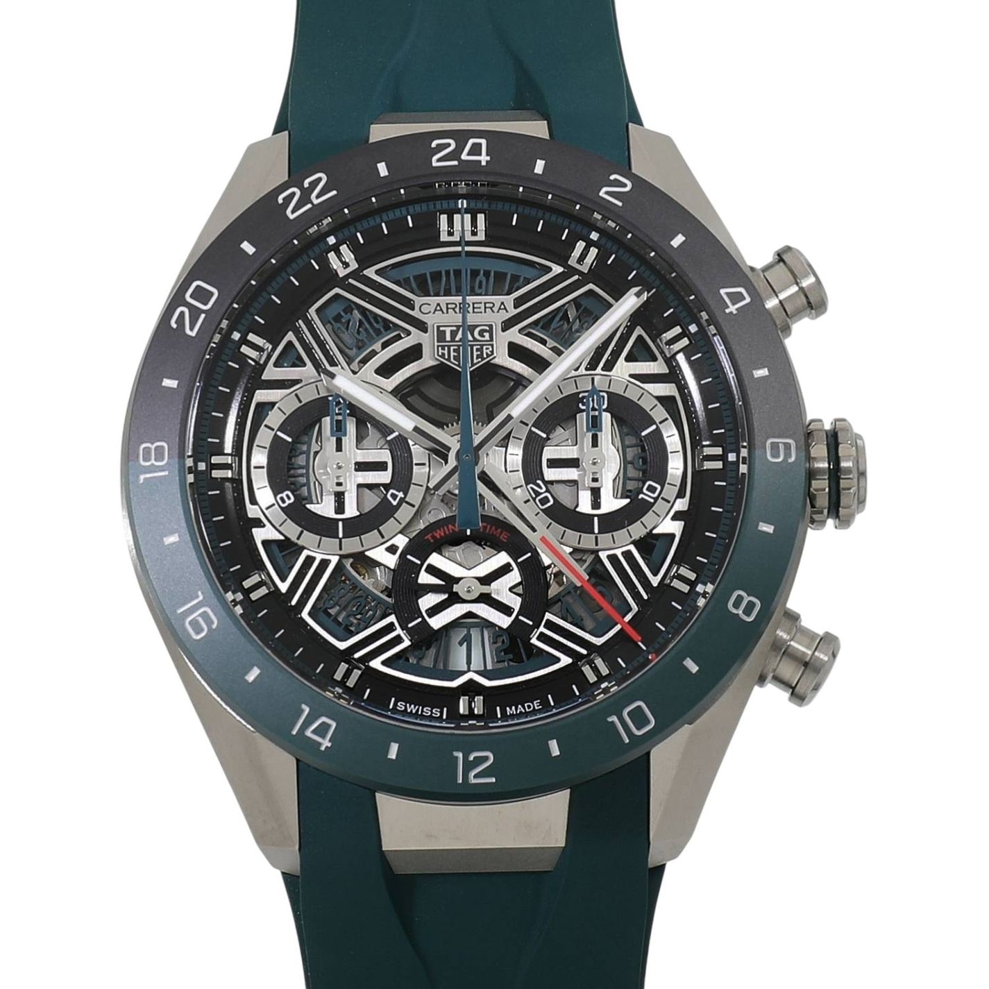 [新品]タグホイヤー カレラ クロノグラフ エクストリームスポーツ ツインタイム CBU2084.FT6297 スケルトン メンズ