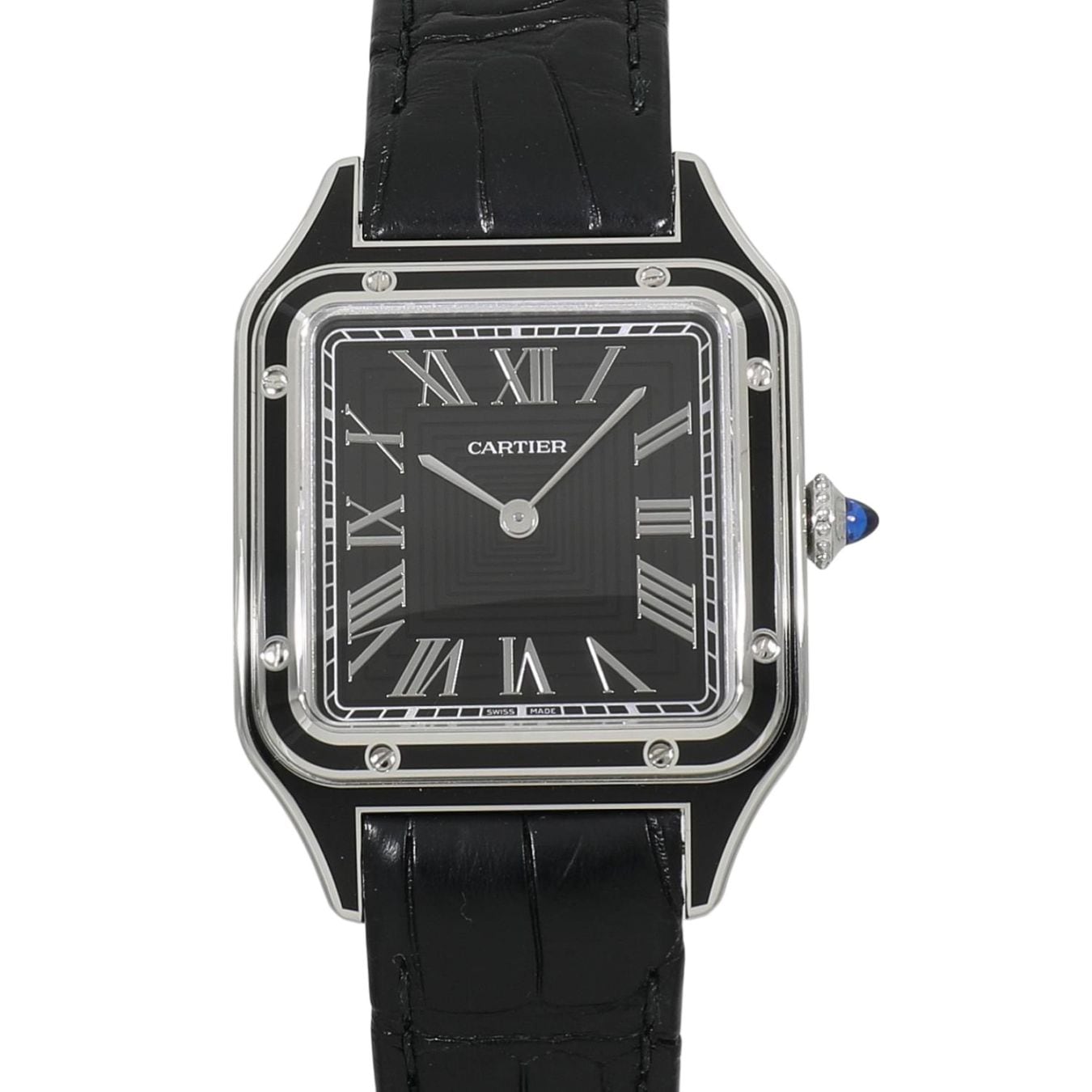 [中古]カルティエ サントス デュモン ウォッチ LM WSSA0046 ブラック メンズ