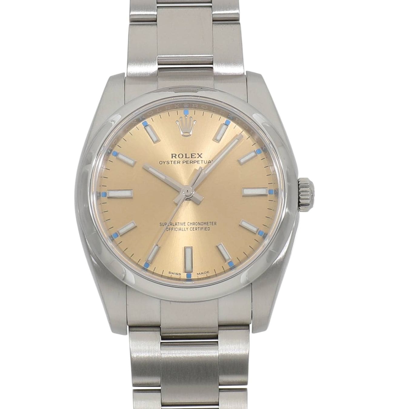 [中古]ロレックス オイスター パーペチュアル 114200 ランダム シャンパン メンズ