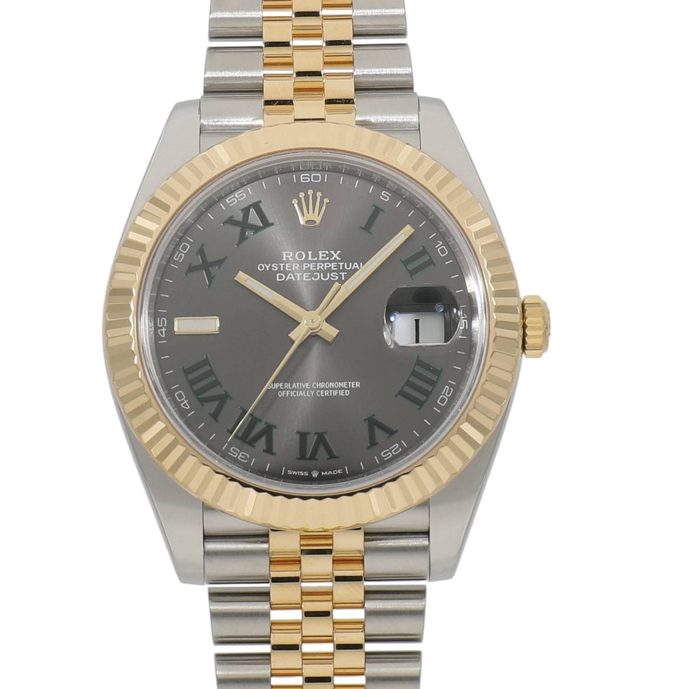 [中古]ロレックス デイトジャスト 41 126333 ランダム スレートローマ メンズ