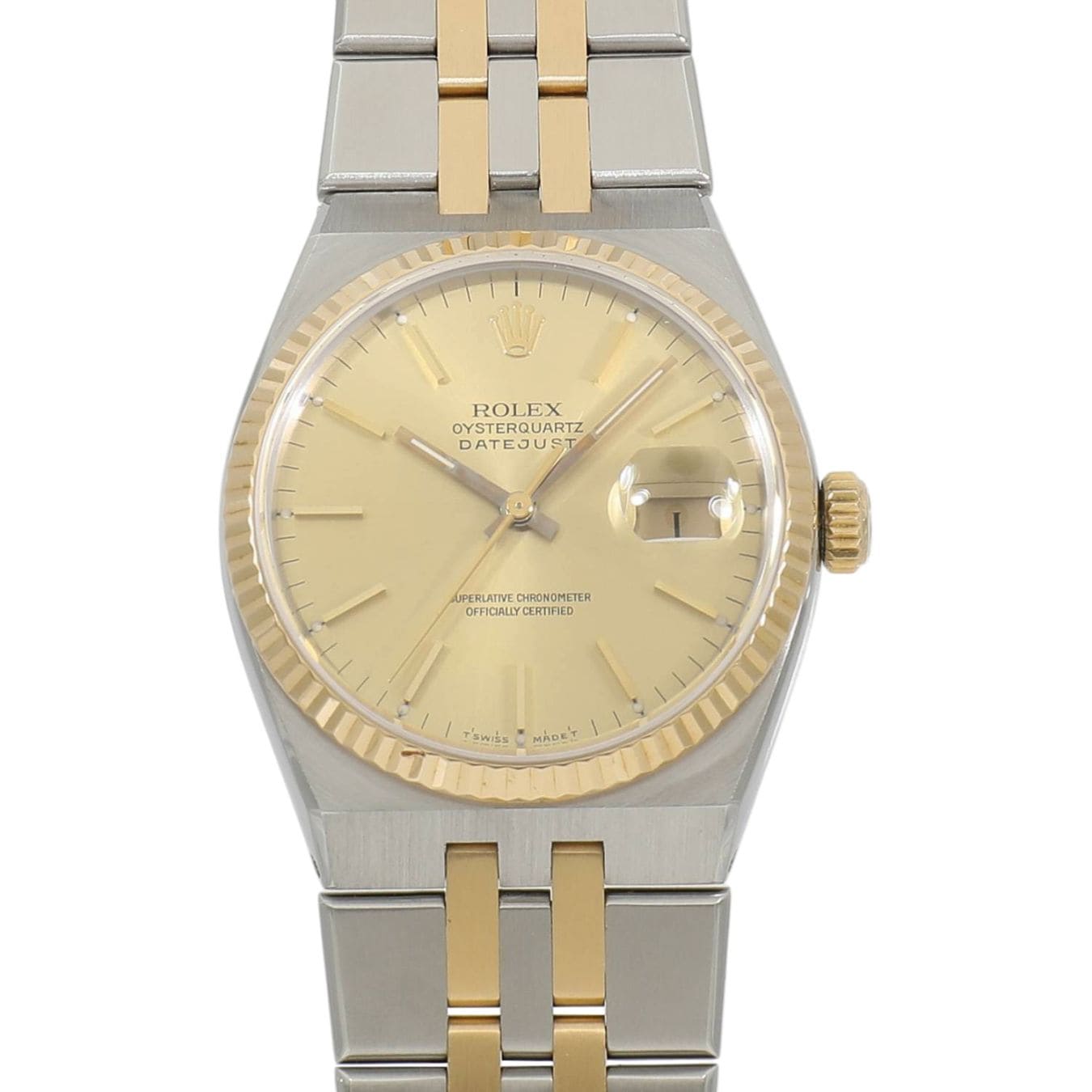 [中古]ロレックス オイスター クオーツ デイトジャスト 17013 91番 シャンパン メンズ
