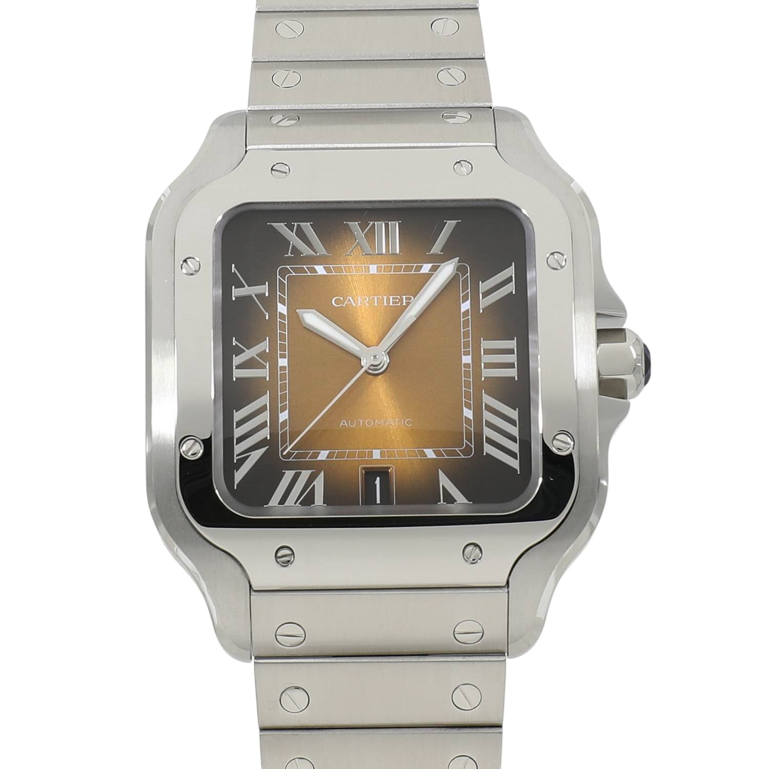 [中古]カルティエ サントス ドゥ カルティエ ウォッチ ラージ WSSA0064 グラデーションブラウン メンズ