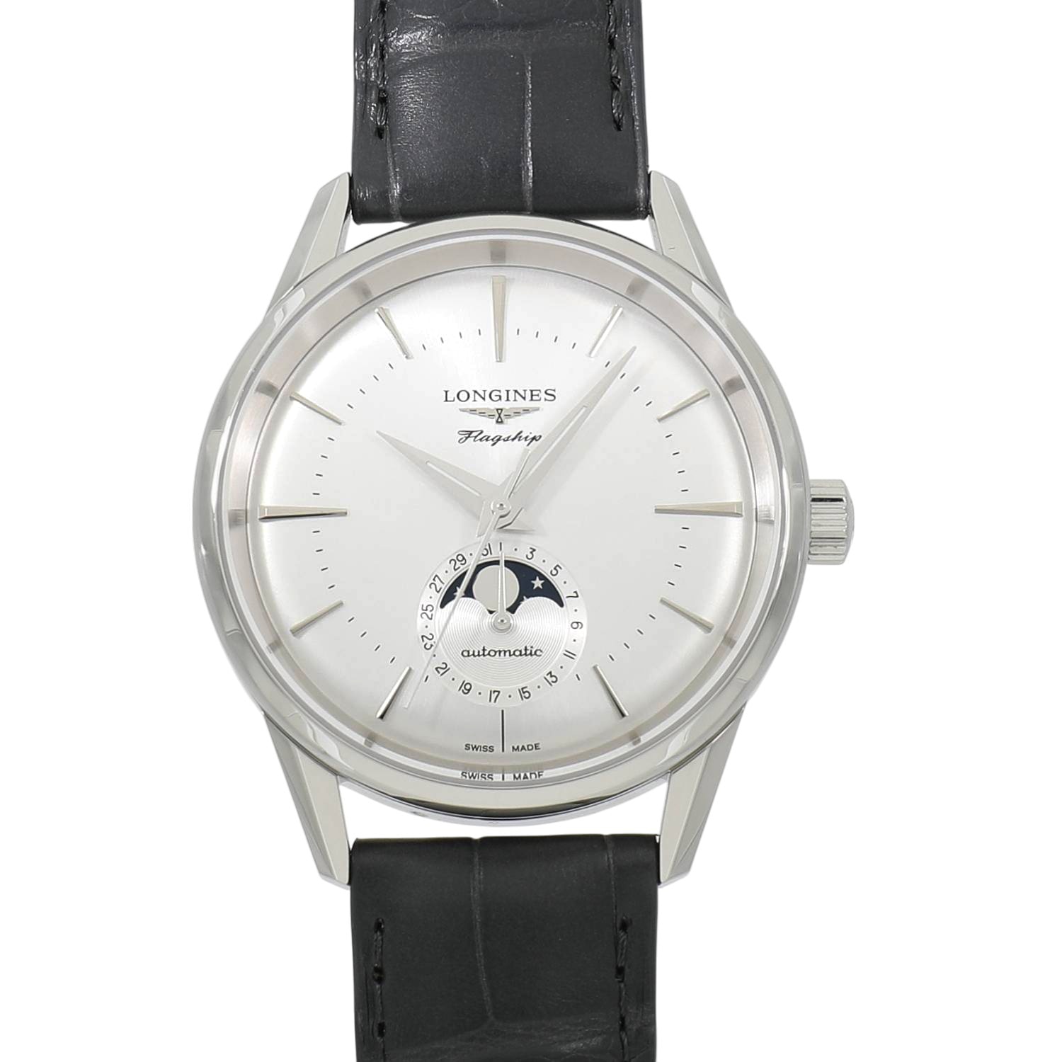 [未使用]ロンジン フラッグシップ ヘリテージ ムーンフェイズ L4.815.4.72.2 シルバー メンズ