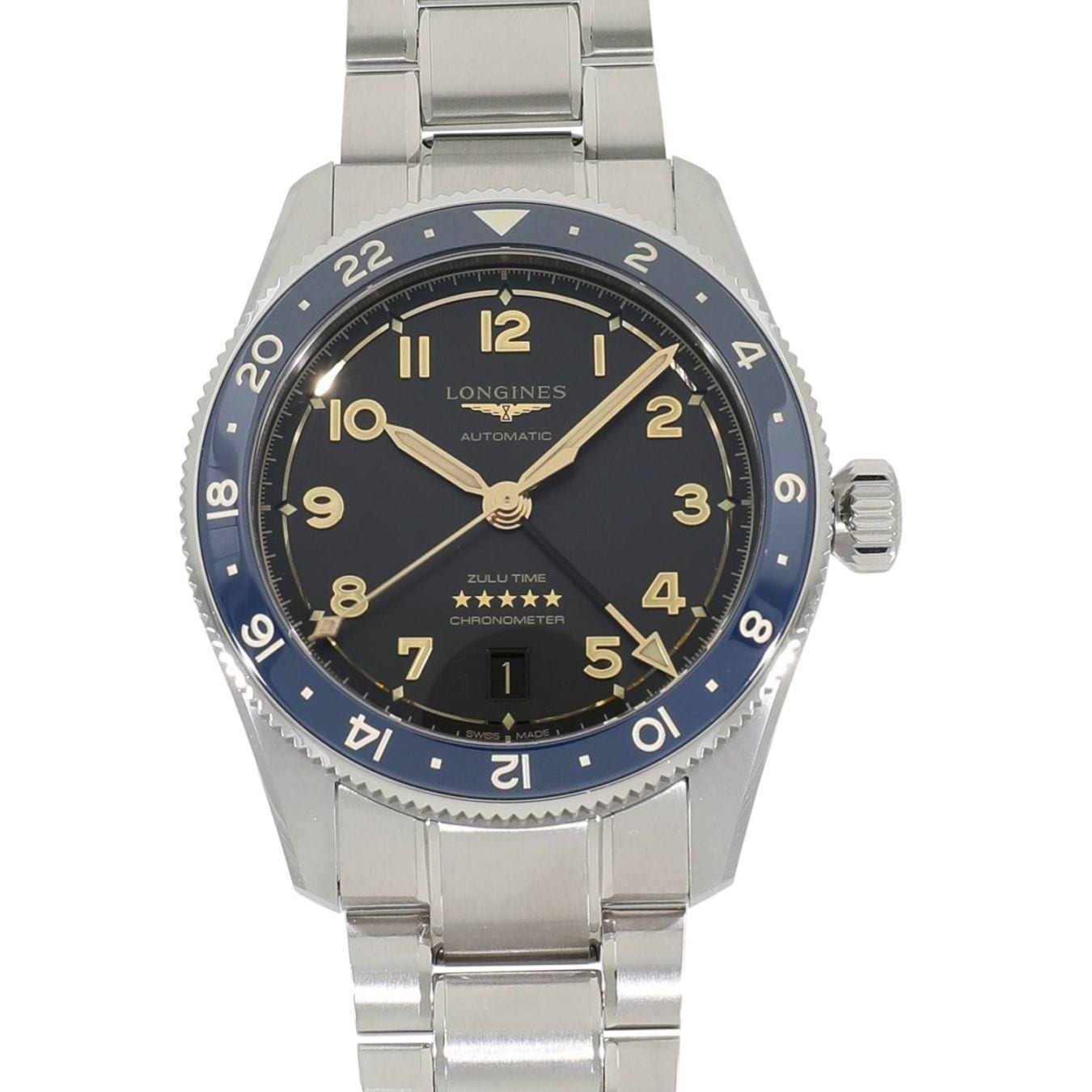 [未使用]ロンジン スピリット ズールー タイム L3.802.4.60.6 アンスラサイト メンズ