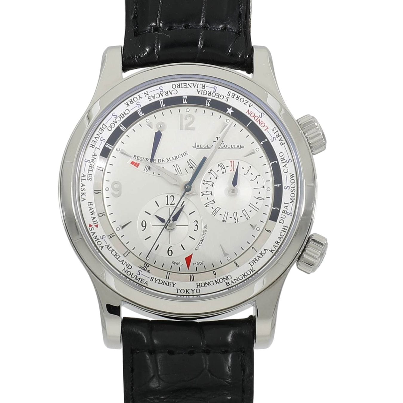 [中古]ジャガールクルト マスター ワールド ジオグラフィーク Q1528420 / 146.8.32.S シルバー メンズ