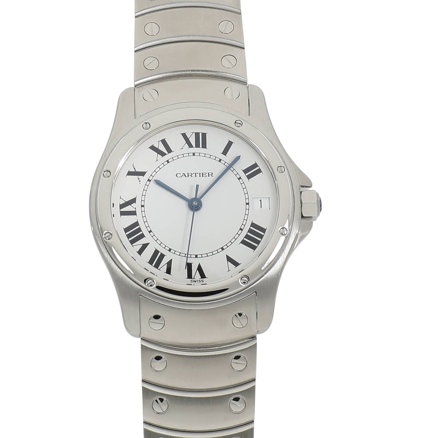 [中古]カルティエ サントス ロンド LM W20026K1 ホワイト メンズ