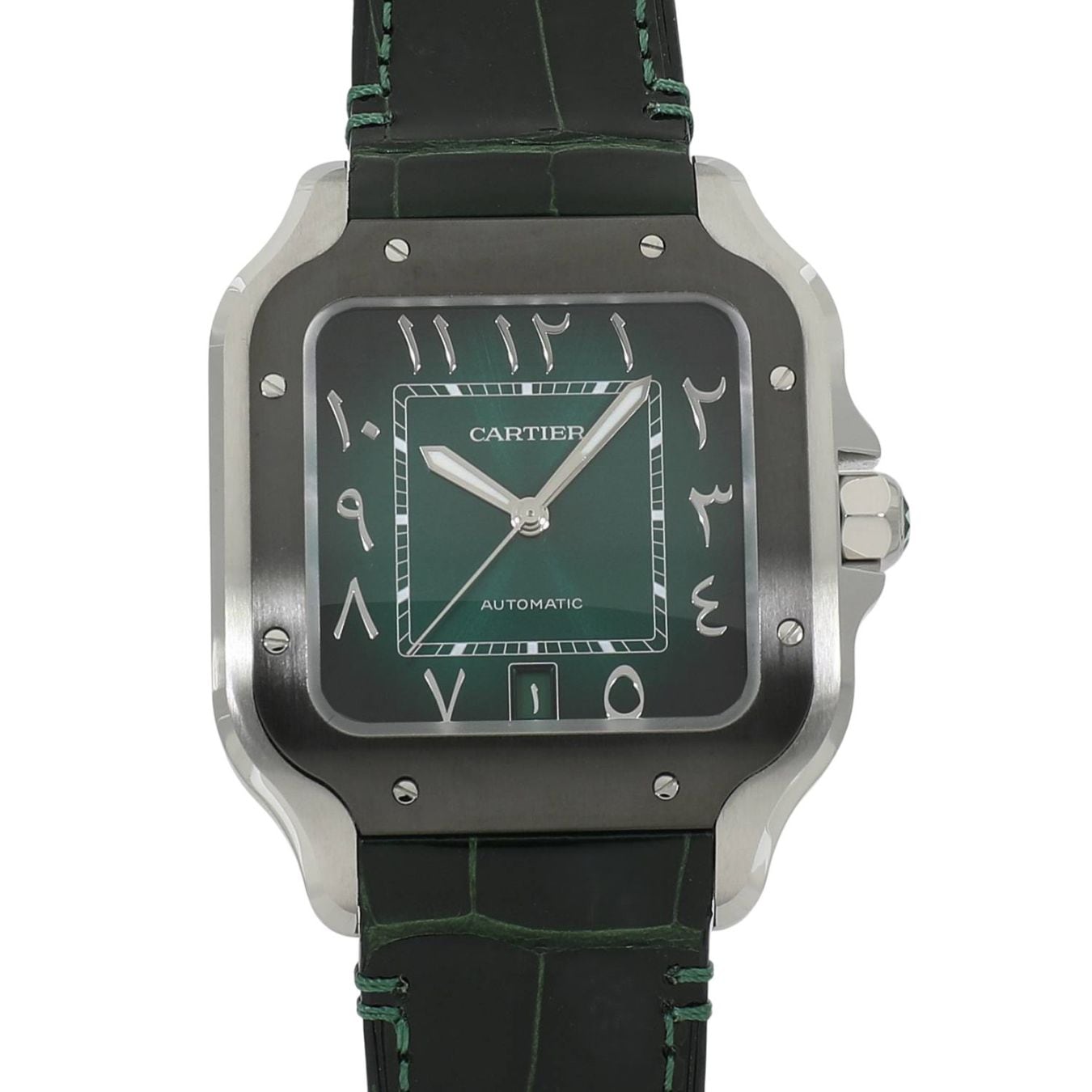 [中古]カルティエ サントス ドゥ カルティエ ウォッチ ラージ 中東限定 WSSA0055 グリーン メンズ