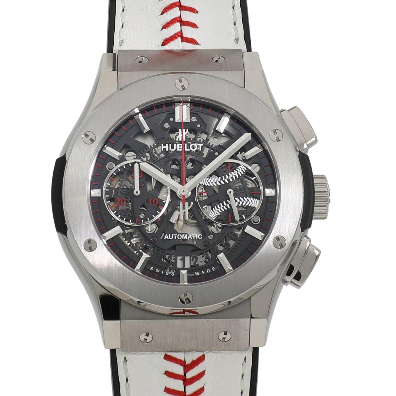 [中古]ウブロ クラシック フュージョン アエロフュージョン クロノグラフ チタニウム WBSCプレミア12 2015 100限定 525.NX.0123.VR.WBS15 スケルトン メンズ