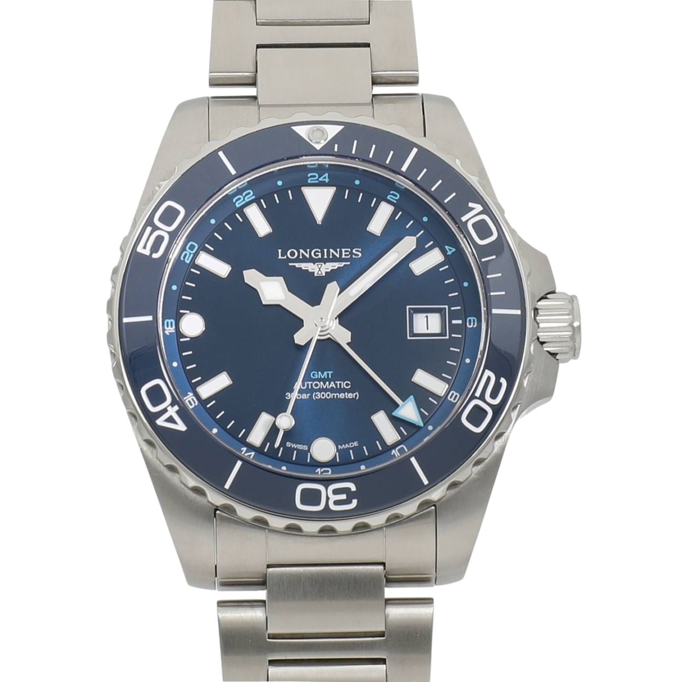 [中古]ロンジン ハイドロ コンクエスト GMT L3.790.4.96.6 ブルー メンズ