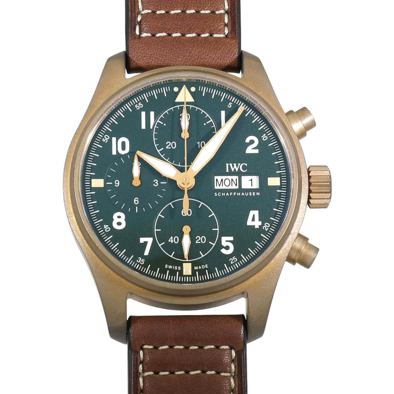 [未使用]IWC パイロットウォッチ クロノグラフ スピットファイア IW387902 グリーン メンズ