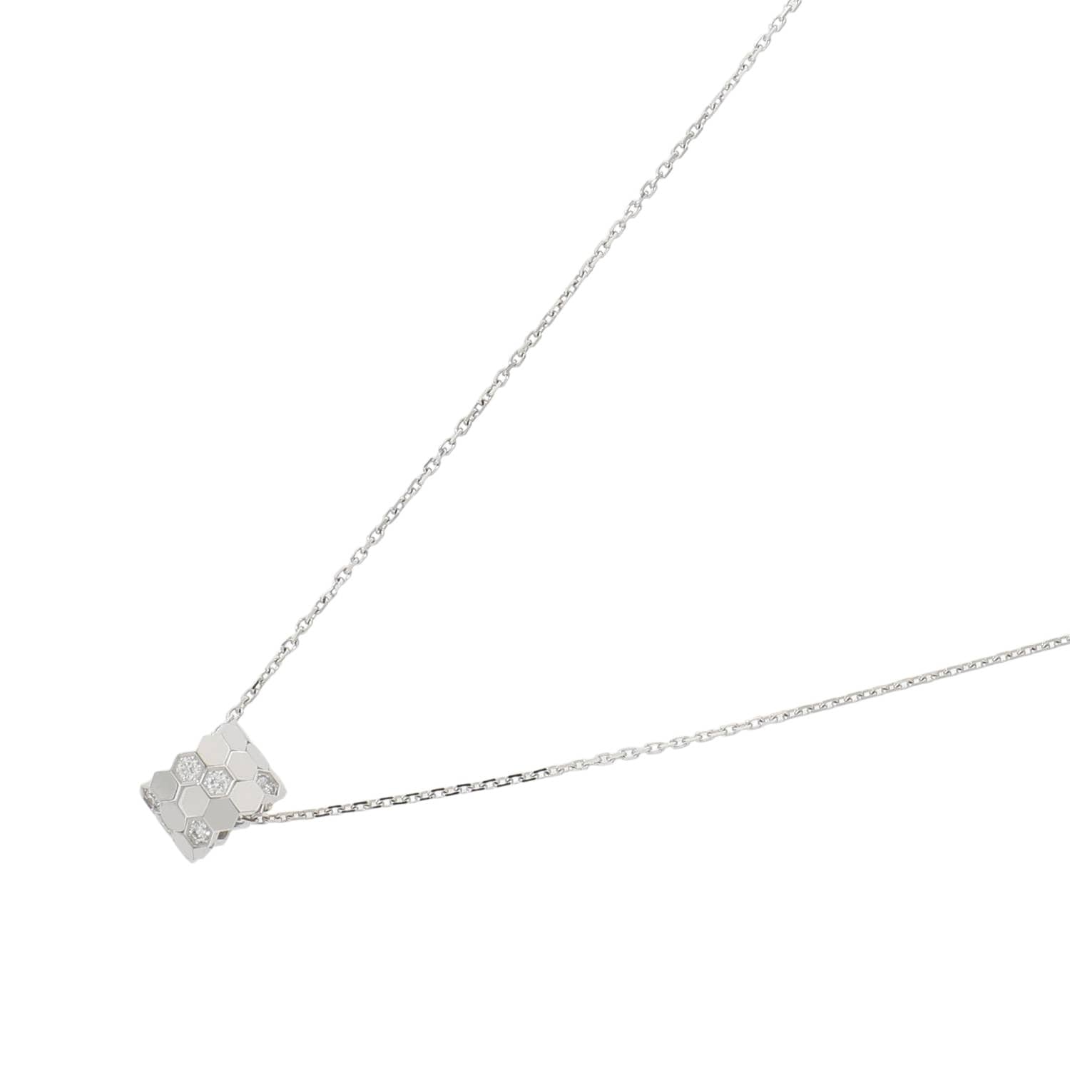 [新品]ショーメ ビー ドゥ ショーメ コレクション ハニカム ダイヤモンド ペンダント ネックレス ホワイトゴールド 085158