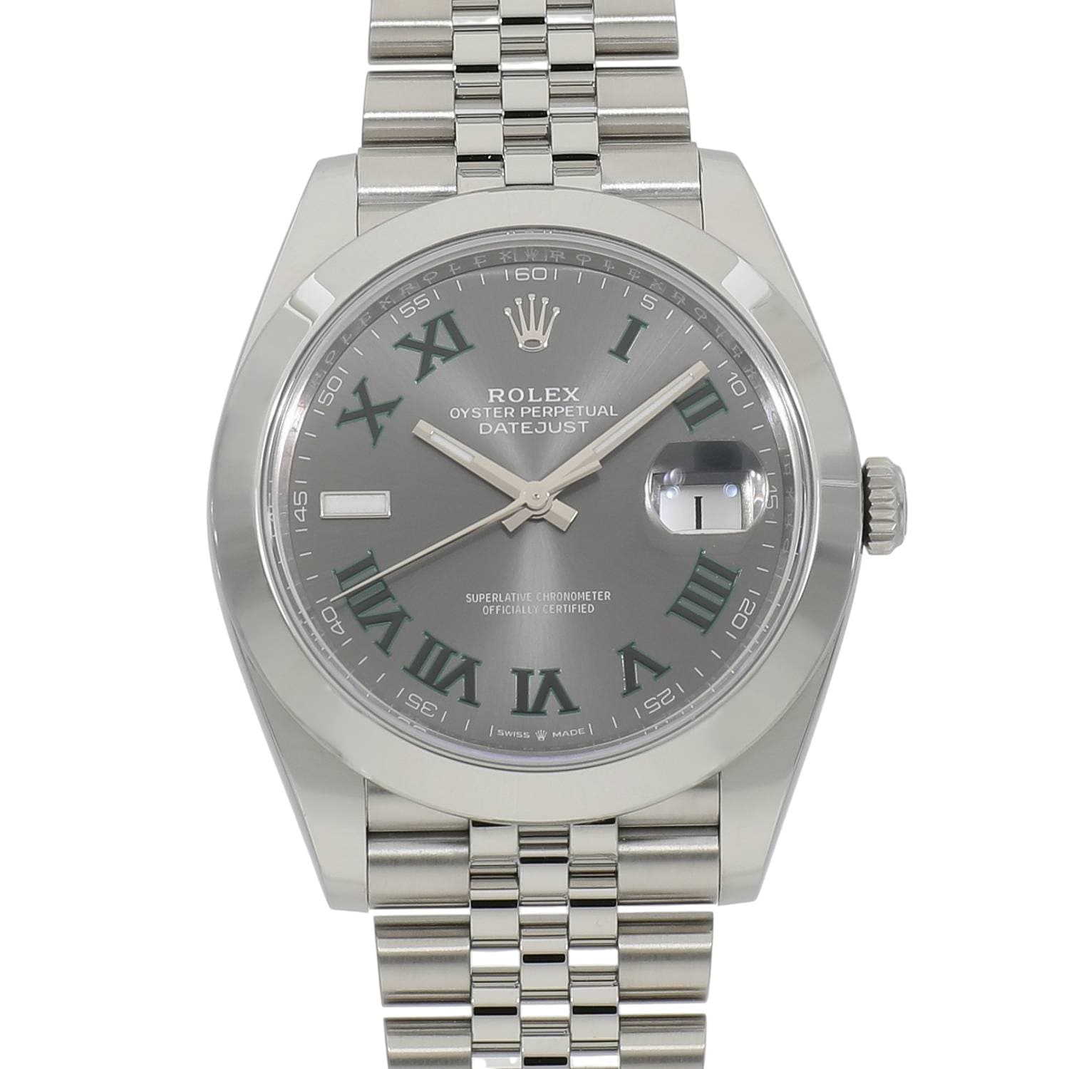 [中古]ロレックス デイトジャスト 41 126300 ランダム スレートローマ メンズ
