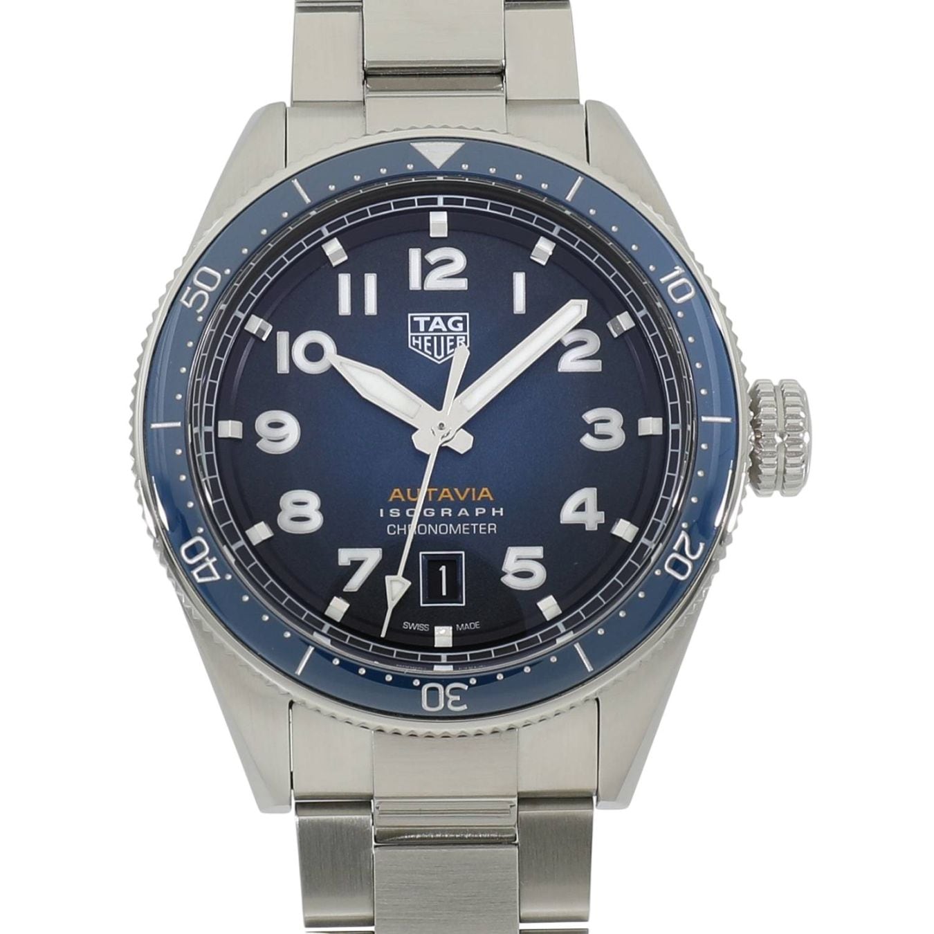 [中古]タグホイヤー オータヴィア アイソグラフ WBE5112.EB0173 スモーキーブルー メンズ