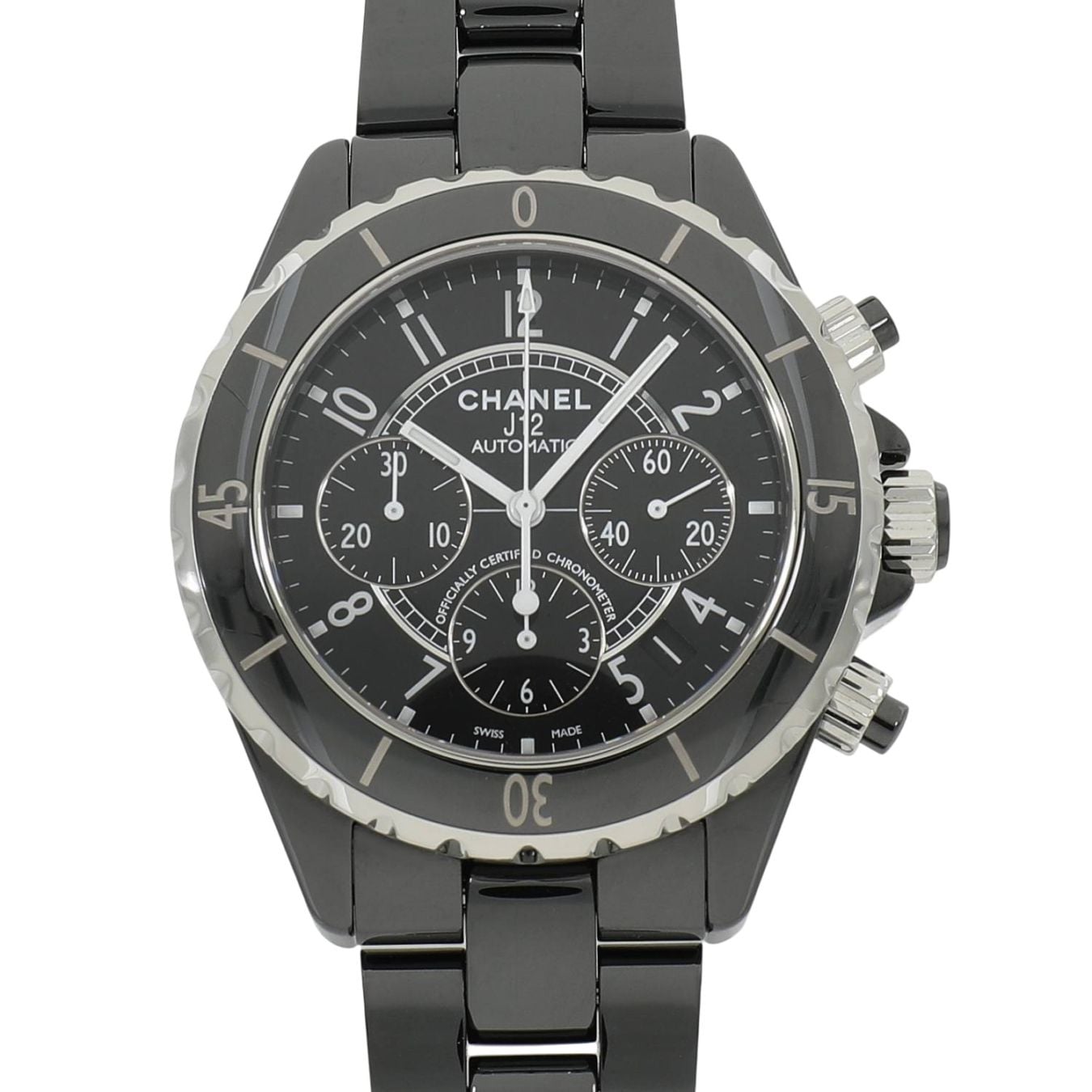 [中古]シャネル J12 クロノグラフ 41ミリ H0940 ブラック メンズ