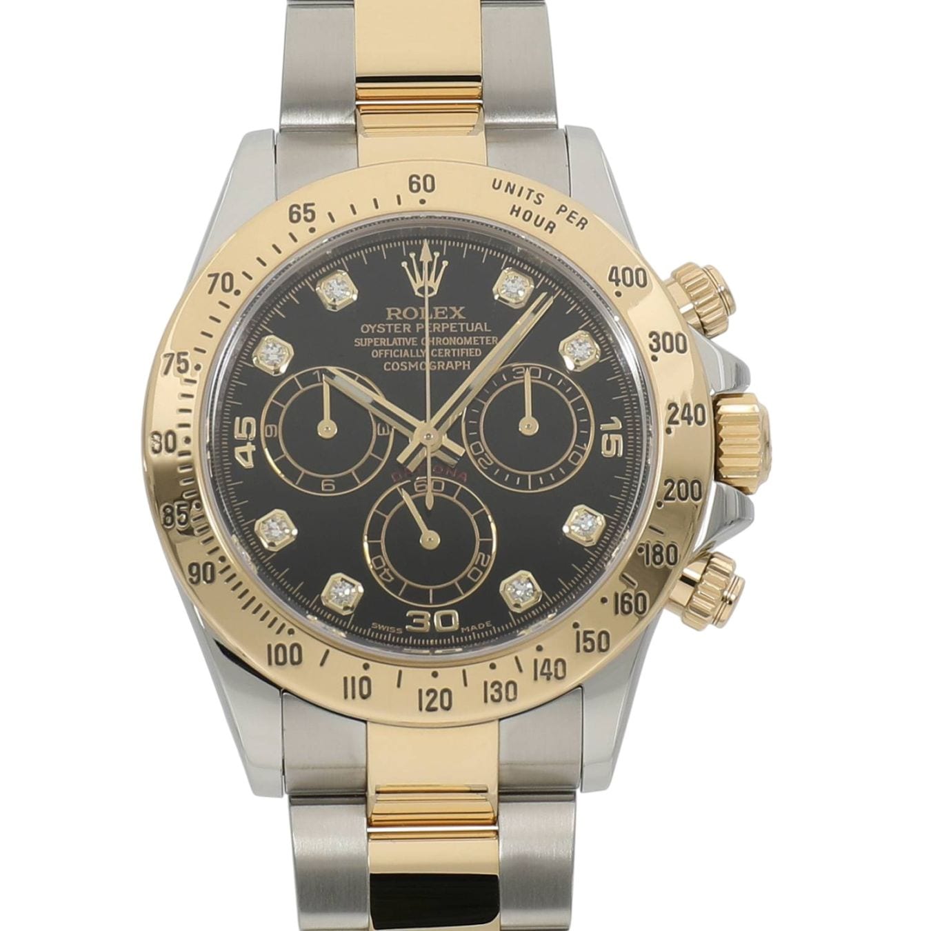 [中古]ロレックス コスモグラフ デイトナ 116523G ランダム ブラック×8Pダイヤ メンズ