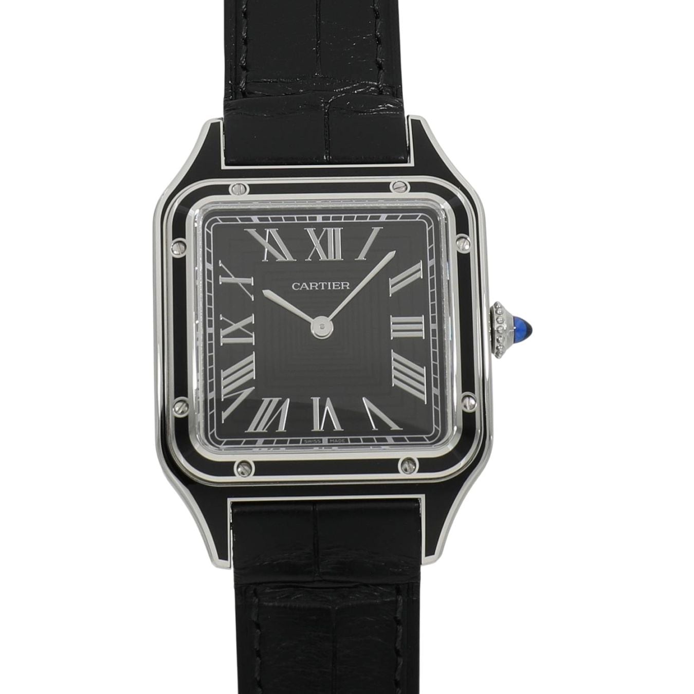 [中古]カルティエ サントス デュモン ウォッチ ラージ WSSA0046 ブラック メンズ