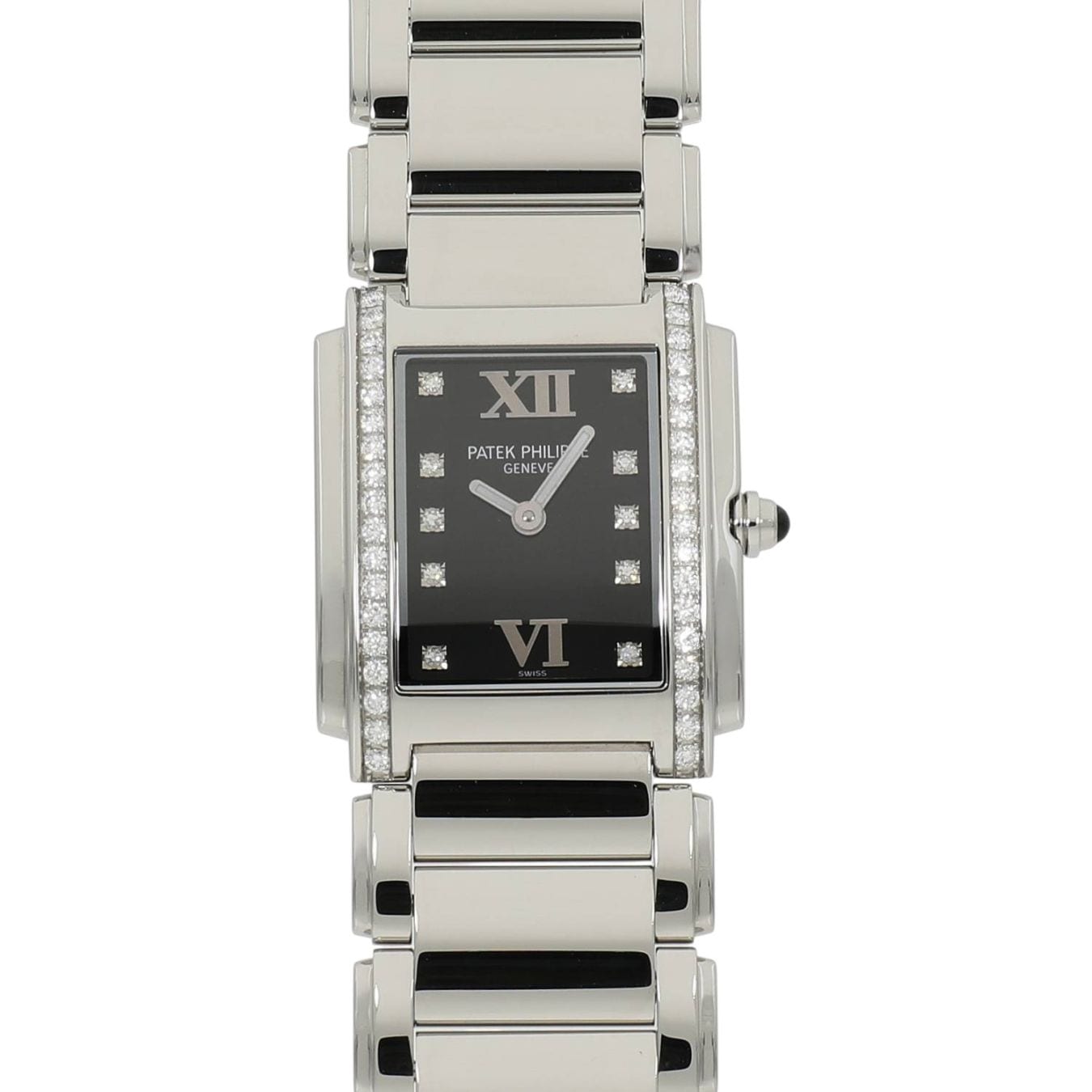 [中古]パテックフィリップ トゥエンティー4 4910/10A-001 フォーエバーブラック×10Pダイヤ レディース