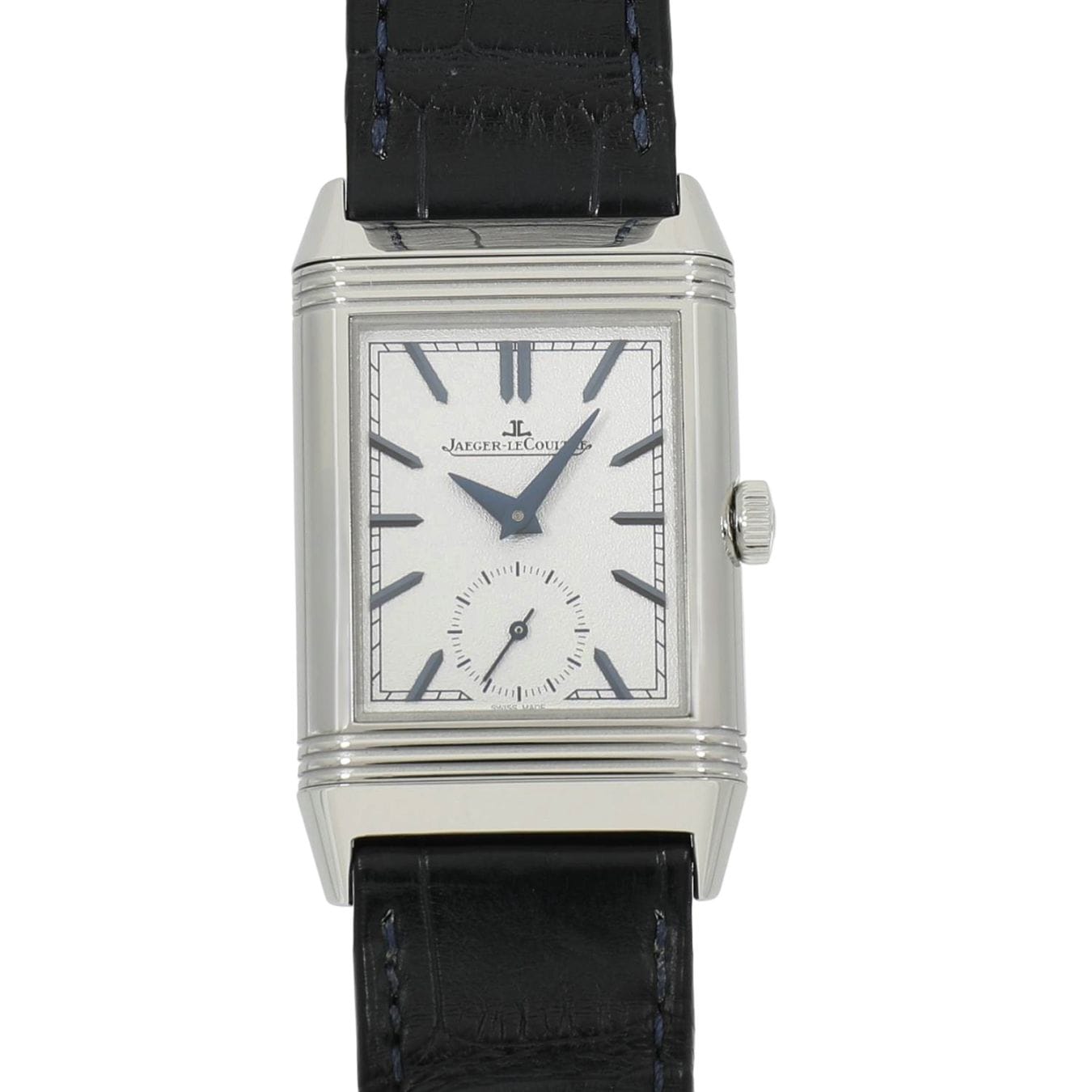 [中古]ジャガールクルト レベルソ トリビュート デュオ スモールセコンド Q3908420(213.8.D4) シルバー×ブルー メンズ