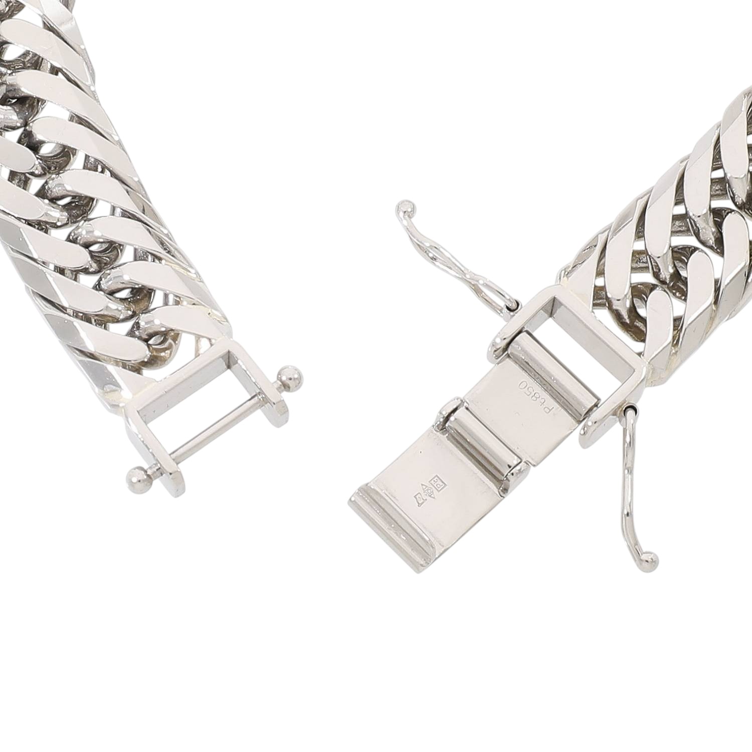 [中古]喜平 PT850 8面 トリプル ブレスレット 造幣局刻印有り