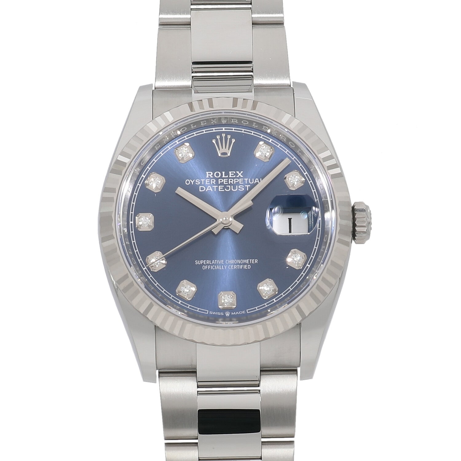 ロレックス デイトジャスト41 10Pダイヤモンド 126234G ブライトブルー