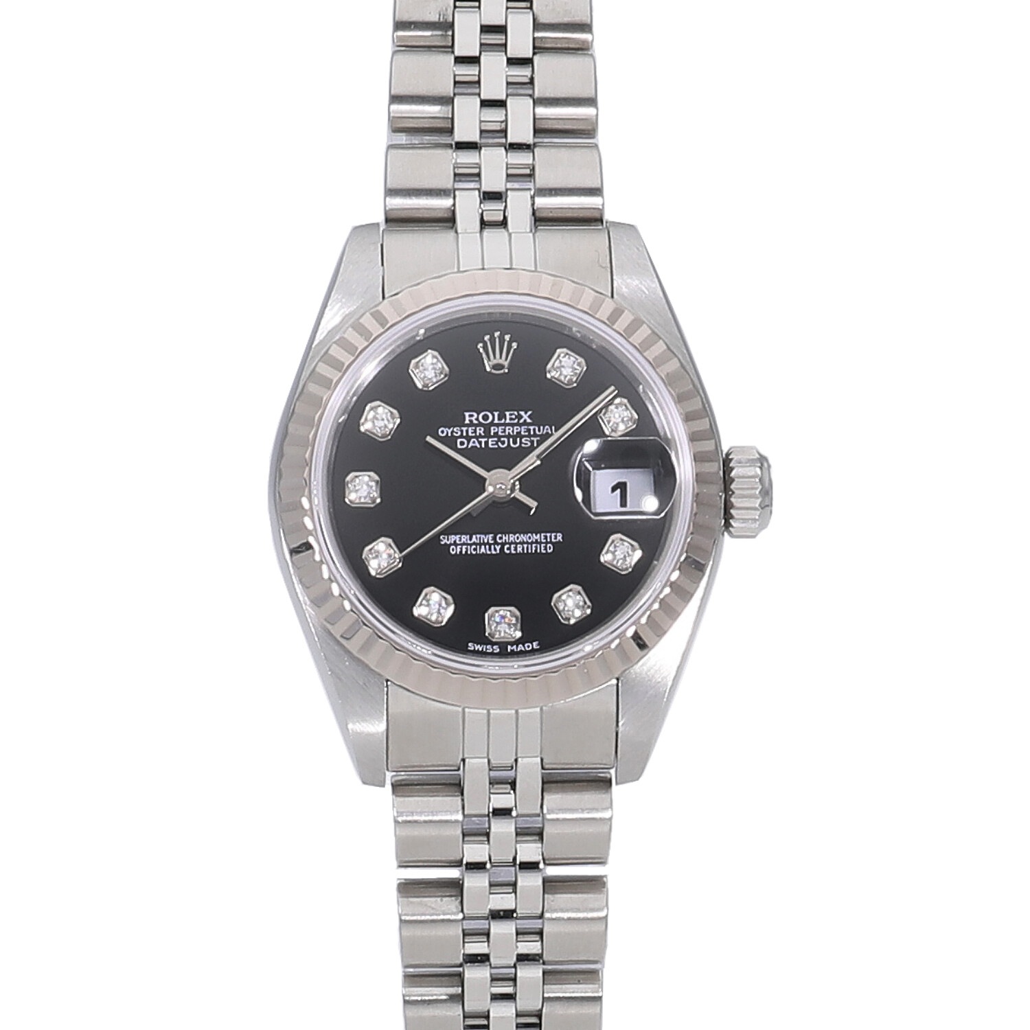 R5415 | [中古]ロレックス デイトジャスト ブラック × 10Pダイヤ 