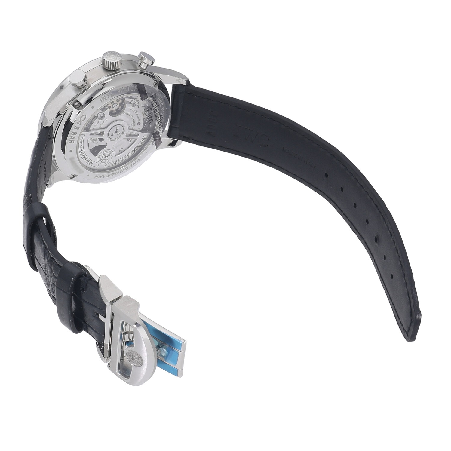 IWCポルトギーゼ用純正バンド 濃い紺色 ダークネイビーブルー バンドのみ I5915 | [未使用]IWC ポルトギーゼ クロノグラフ ブルー