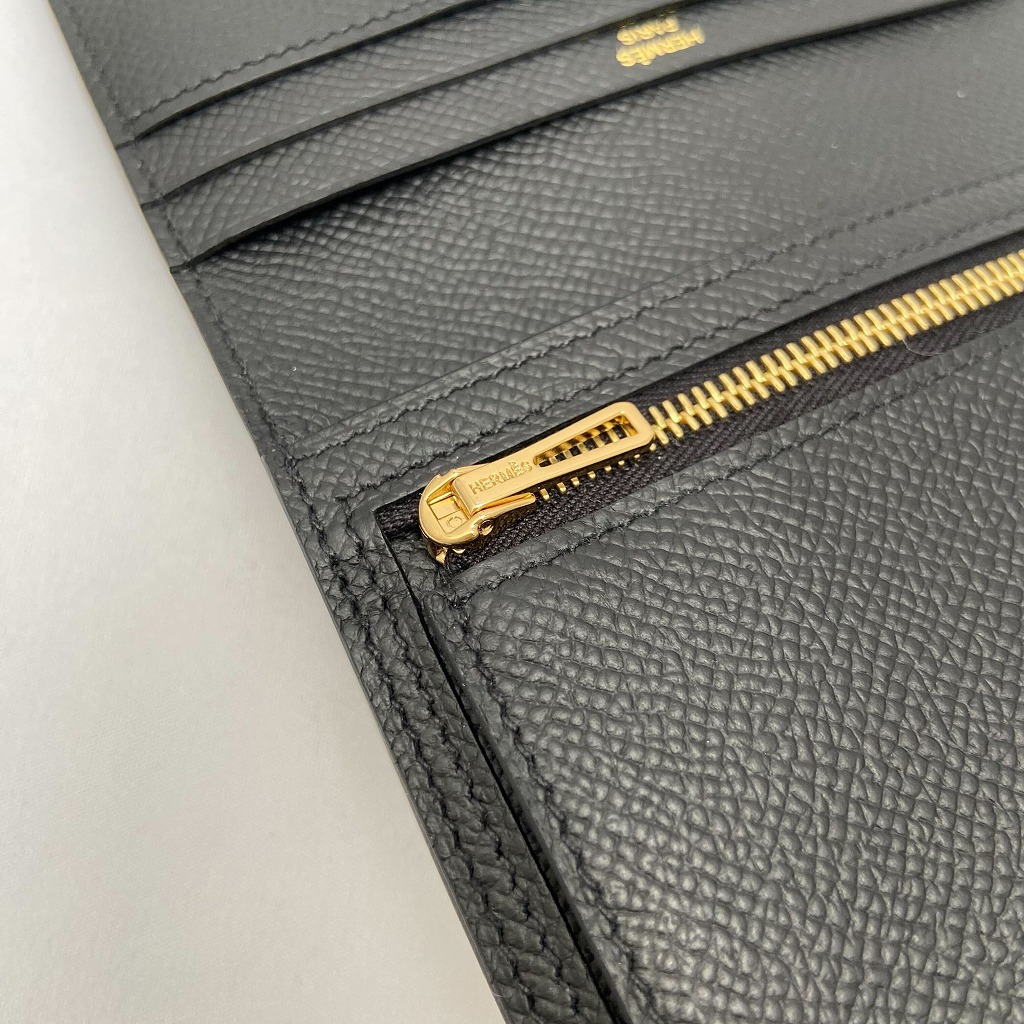 エルメス　ベアン　クラシック　エプソン　ノワール　長財布　601 HERMES エルメス 長財布 ベアンスフレ マチ有り 二つ折り