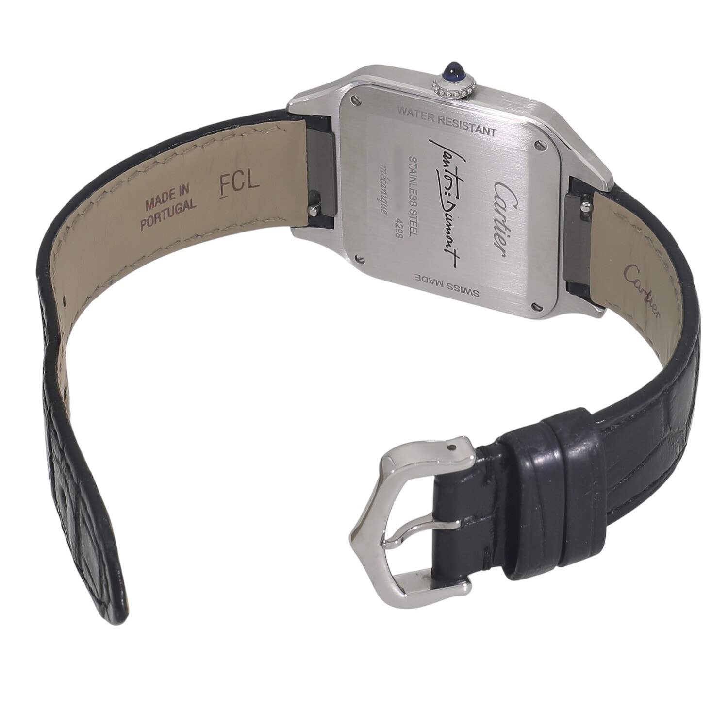 Cartier スクエア型時計サントスデュモンLМ シルバー/ブラック