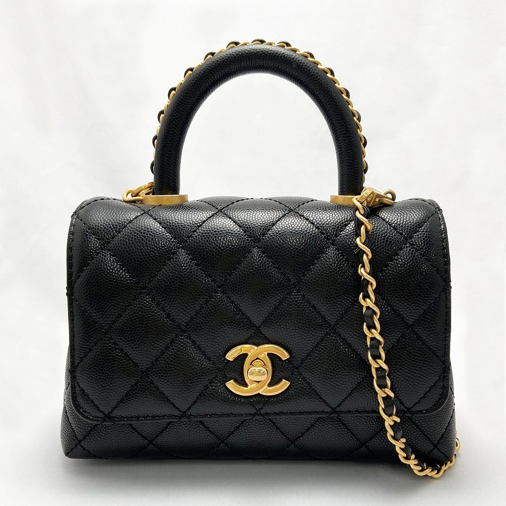 本日限り！新品未使用 シャネル マトラッセ キャビア ゴールド 正規保証2724 シャネル マトラッセ 23 ブラック キャビアスキン シルバー金具