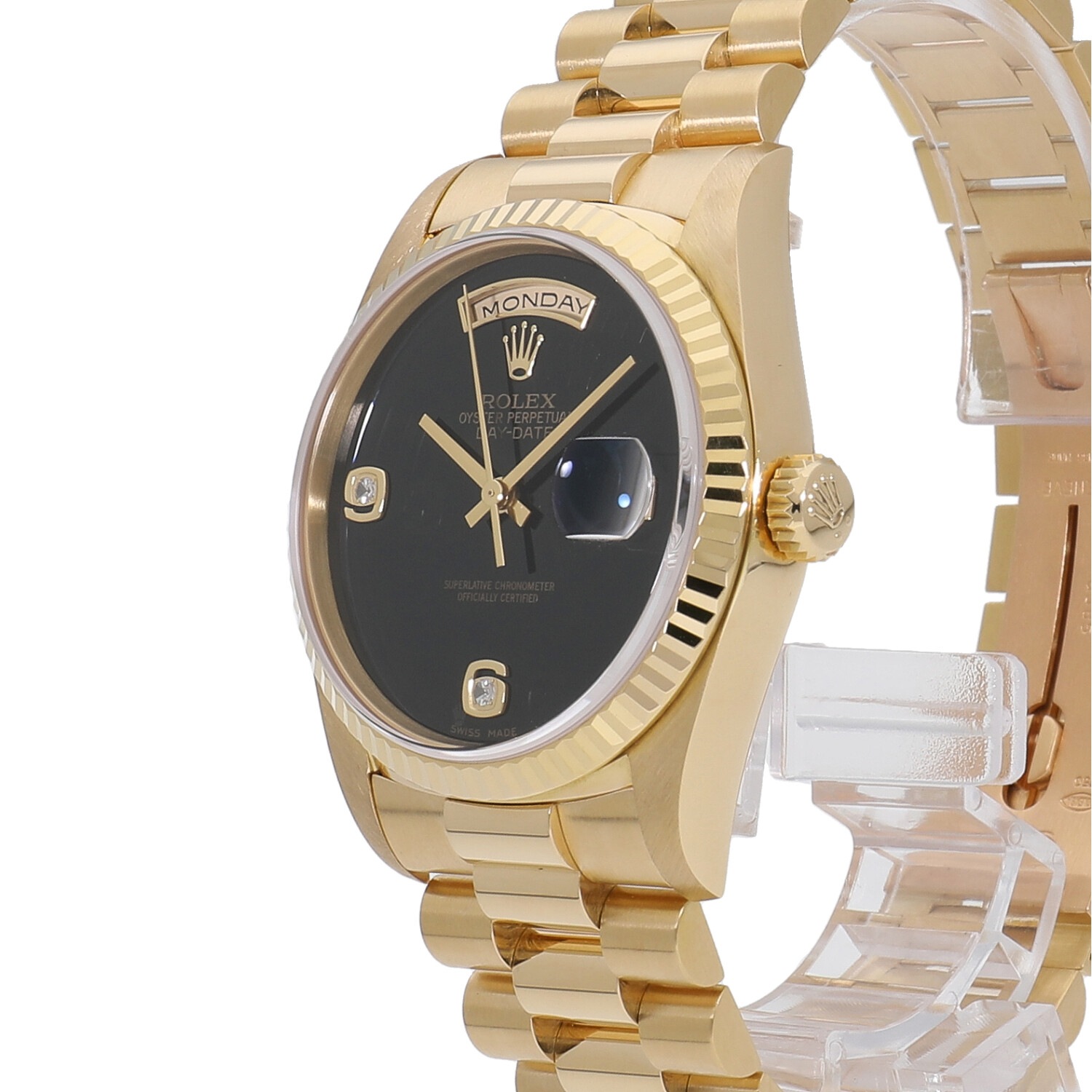 R6322 | [中古]ロレックス デイデイト オニキス×2Pダイヤ 18238 2BR A