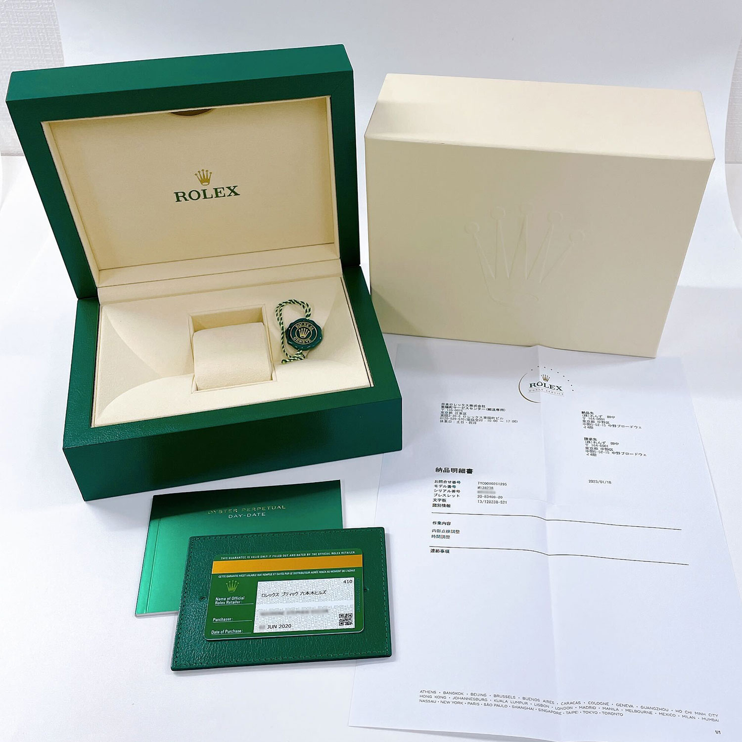R5823 | [中古]ロレックス デイデイト 36 グリーンオンブレ＊10P