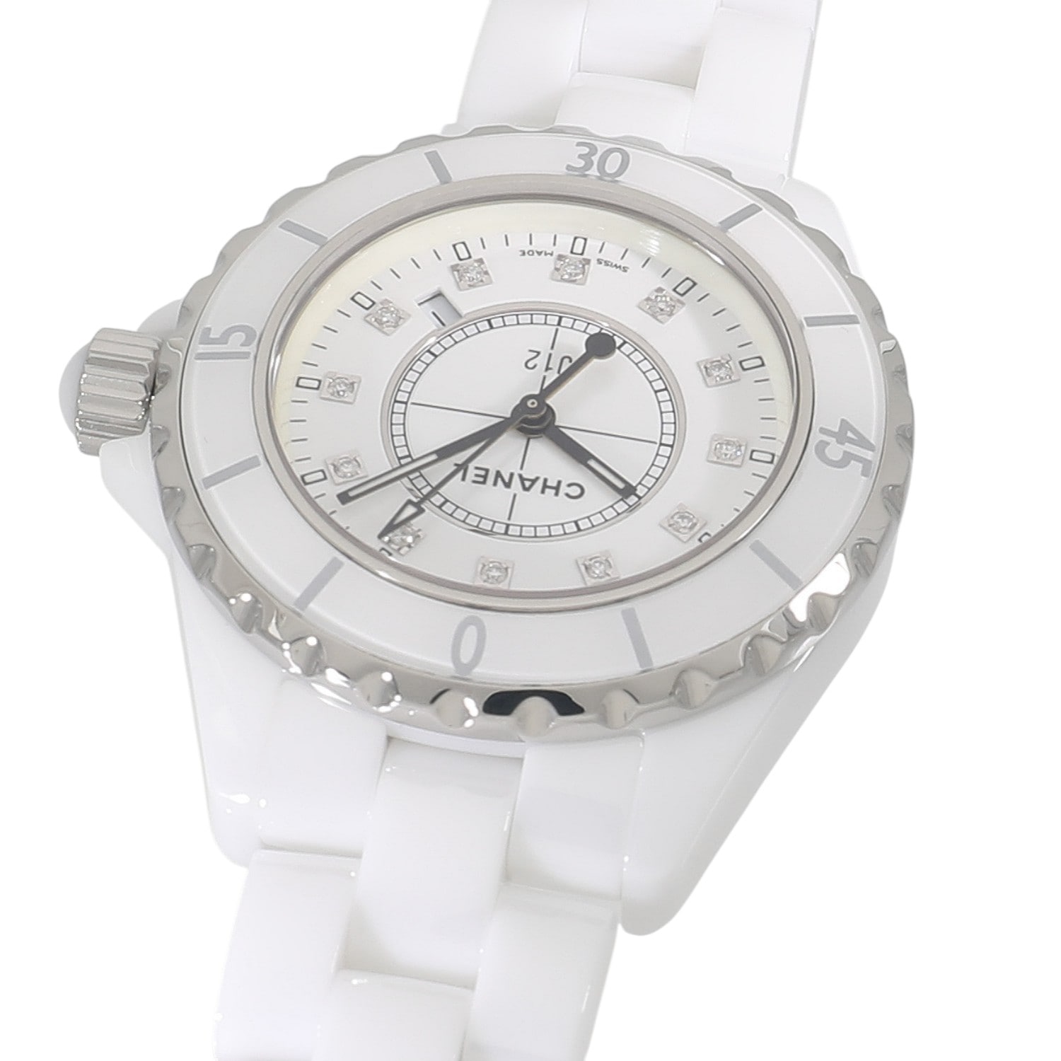 訳あり シャネル J12 12P 33mm 白 セラミックデイトクォーツ 楽天市場】【ウォッチ】CHANEL シャネル J12 ホワイト