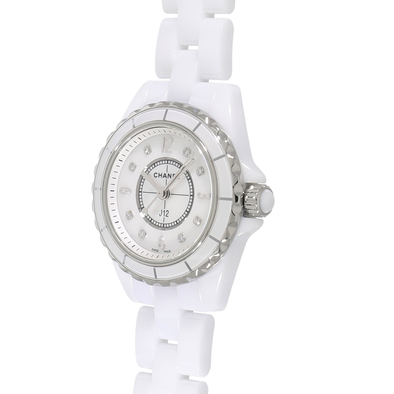 CHANEL ホワイト セラミック 時計 シャネル J12ホワイトセラミック 12Pダイヤ 正規品 - 腕時計専門